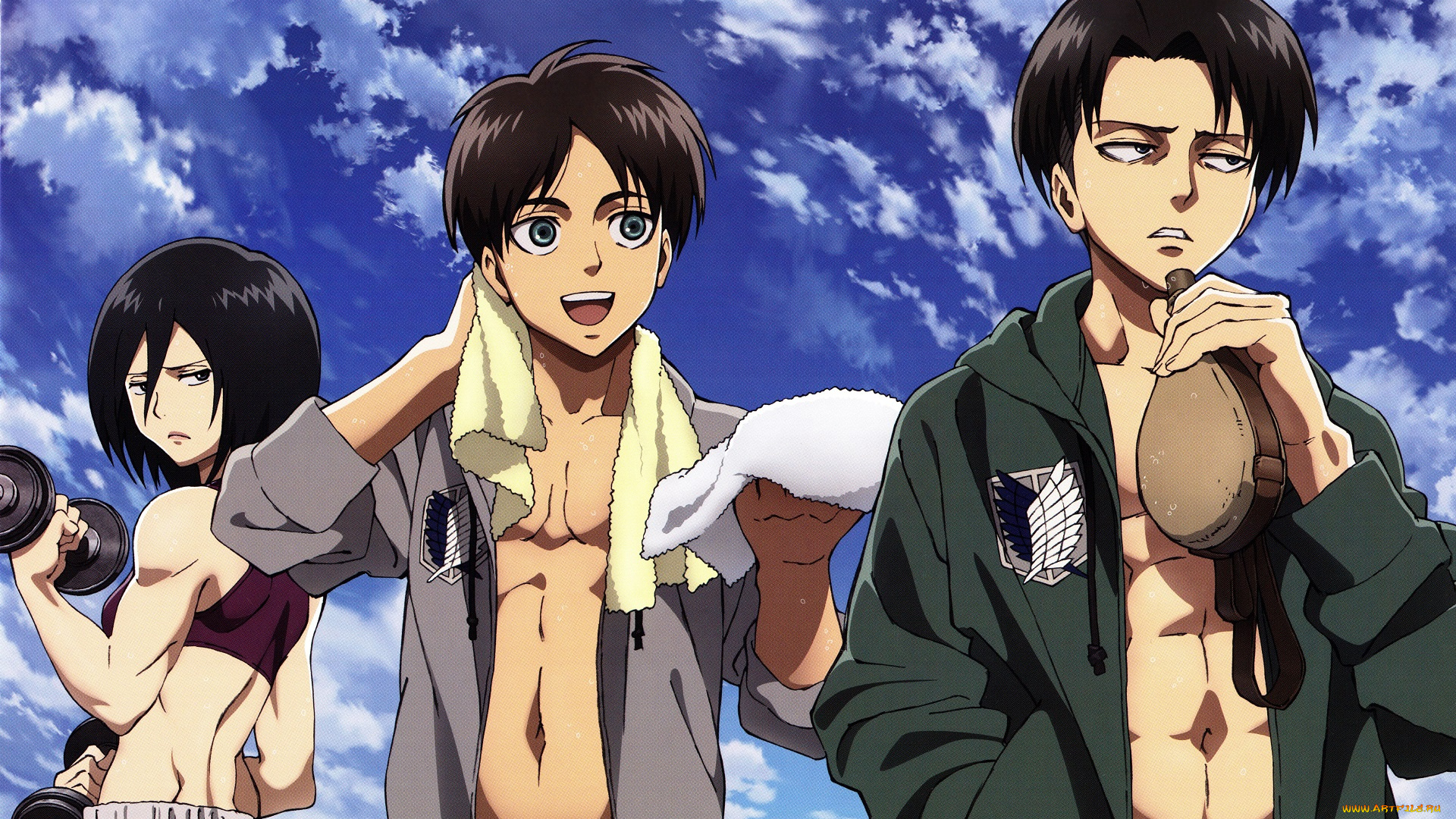 аниме, shingeki, no, kyojin, атака, титанов