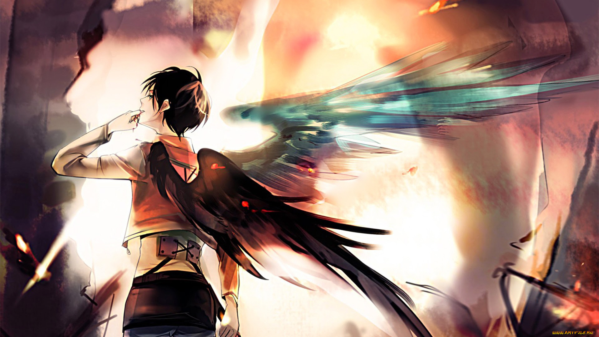 аниме, shingeki, no, kyojin, эрен