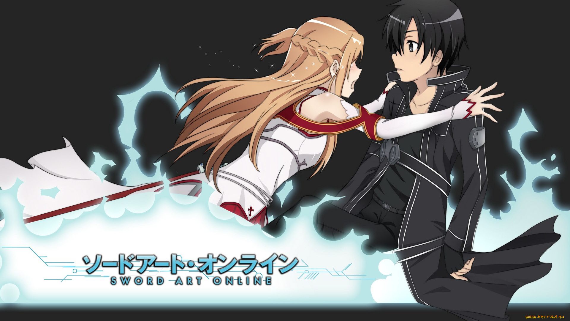 аниме, sword, art, online, асуна, кирито