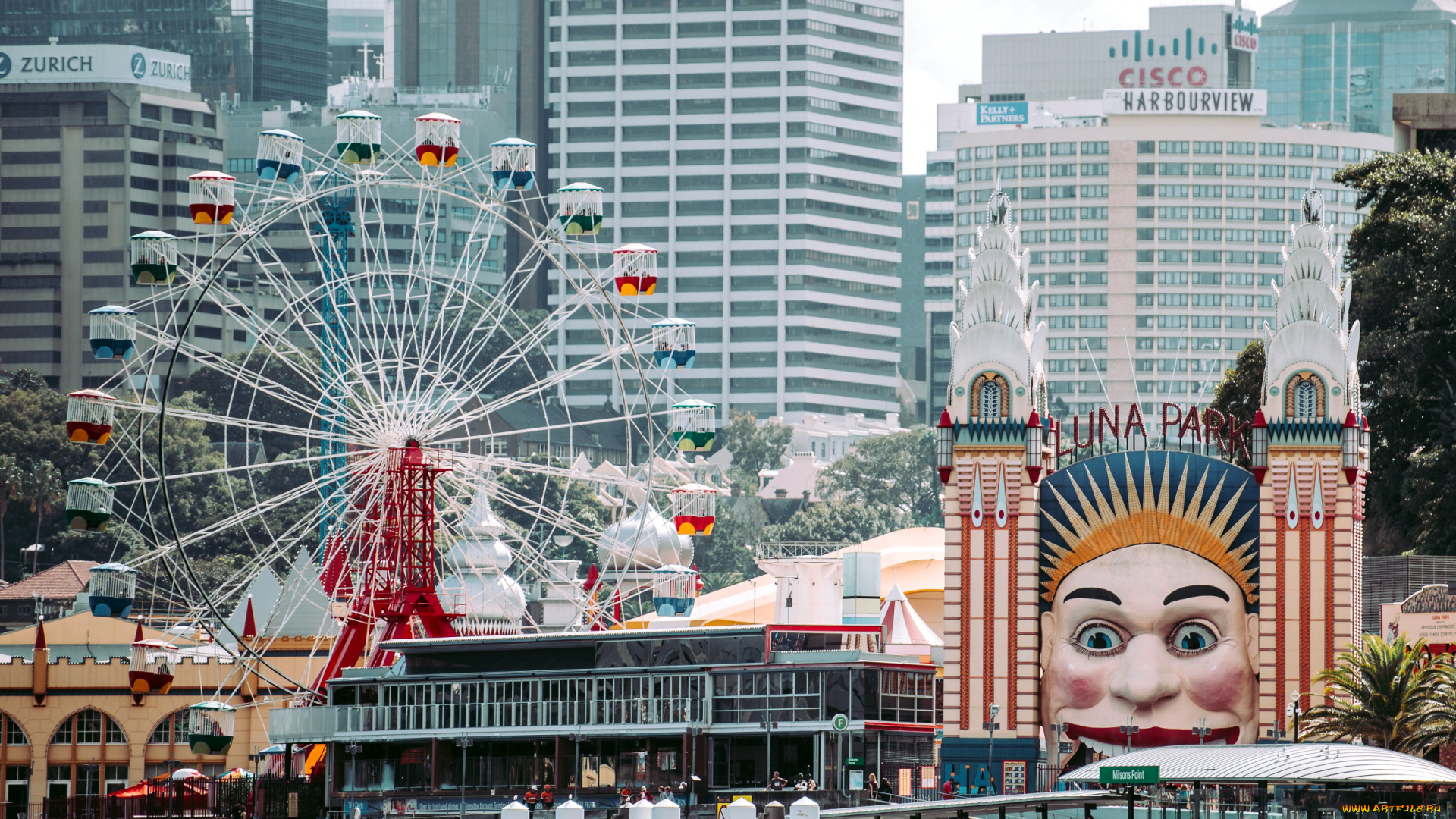 города, сидней, , австралия, луна-парк