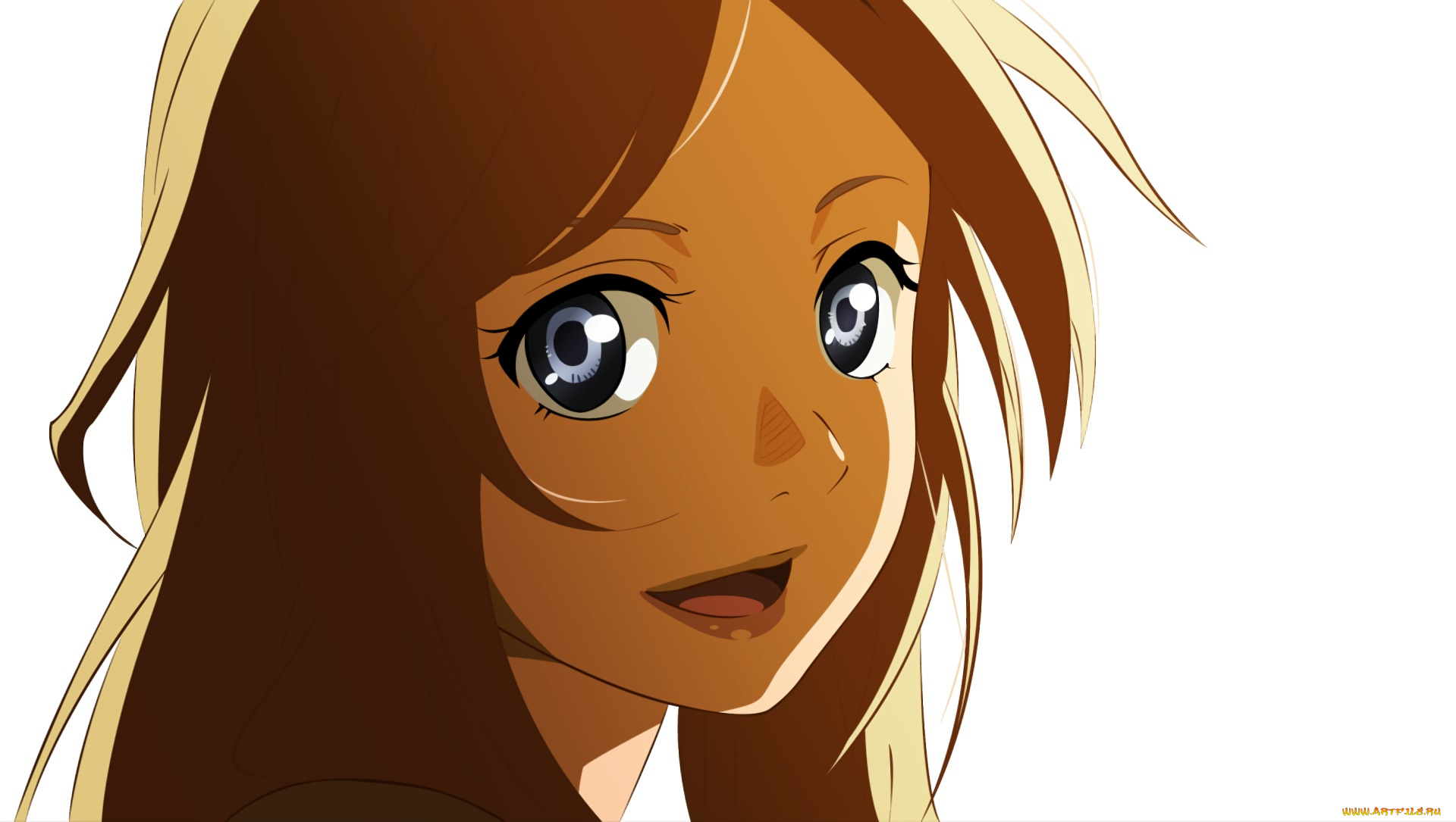 аниме, shigatsu, wa, kimi, no, uso, девушка, взгляд, фон