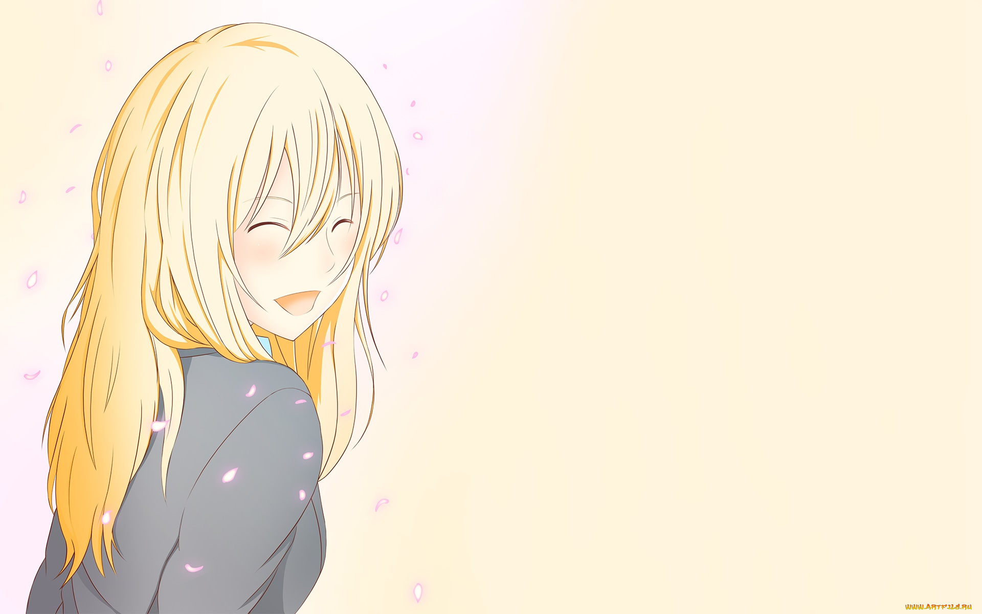 аниме, shigatsu, wa, kimi, no, uso, фон, взгляд, девушка