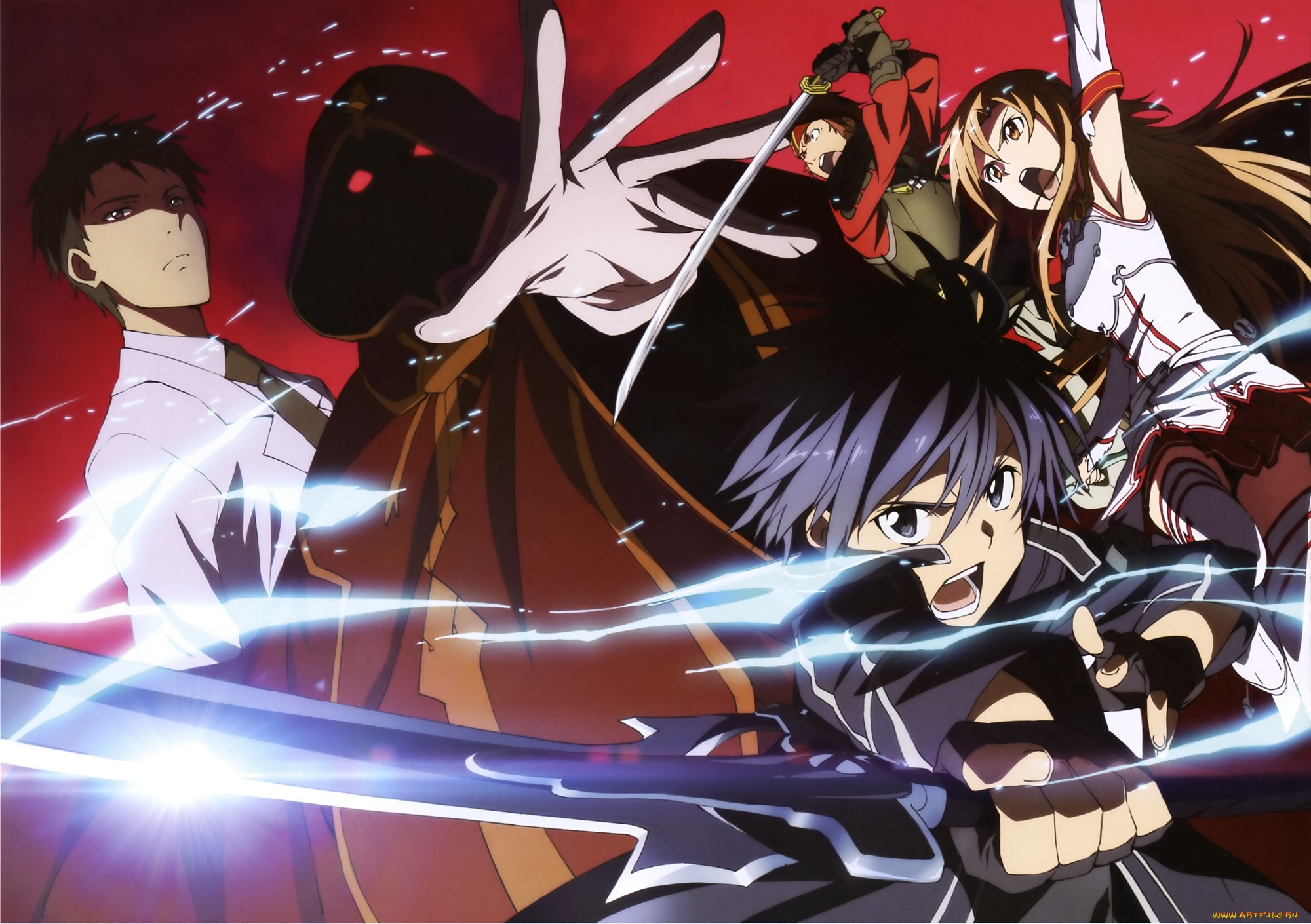 аниме, sword, art, online, мастера, меча, онлайн