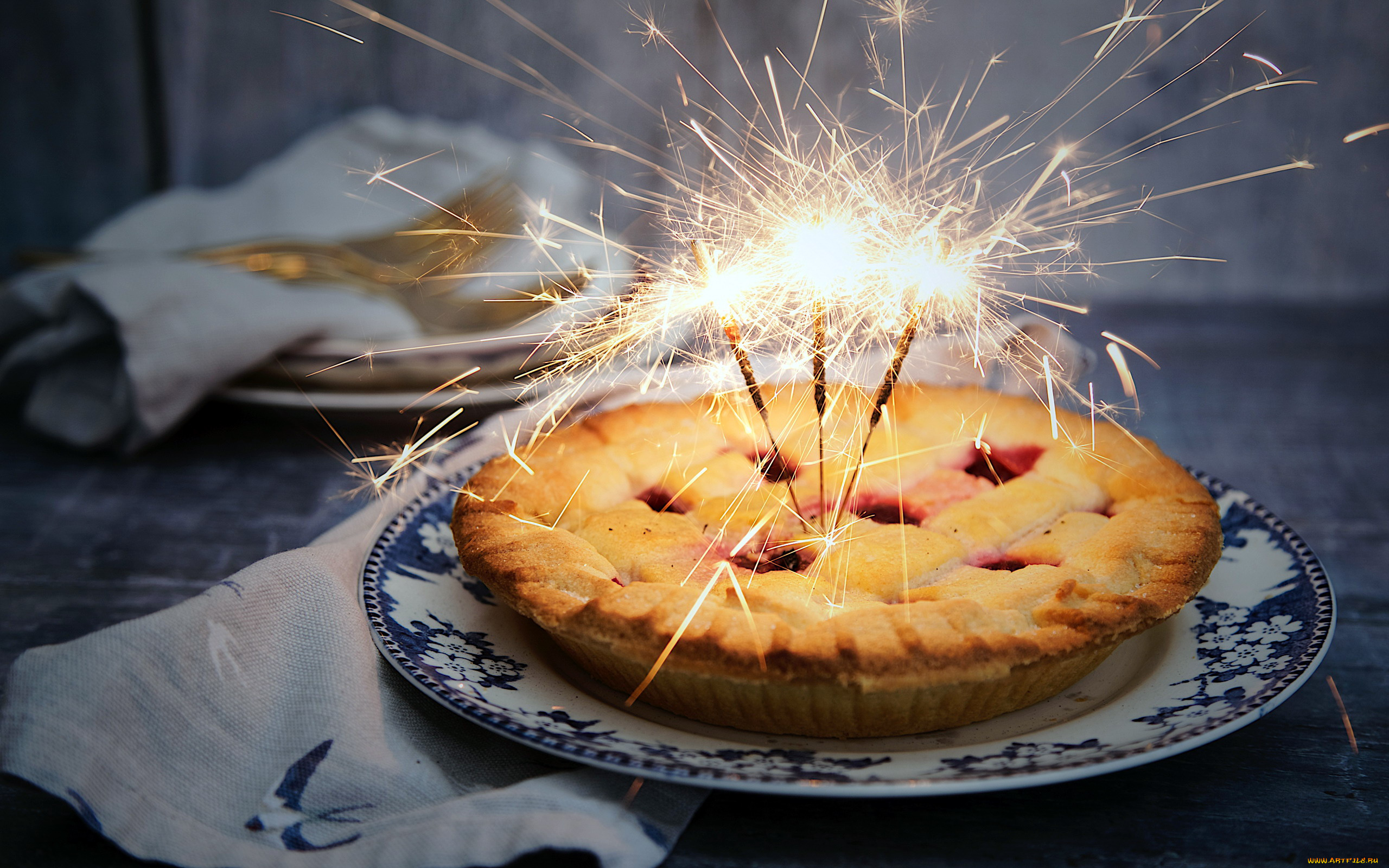 еда, пироги, огни, бенгальские