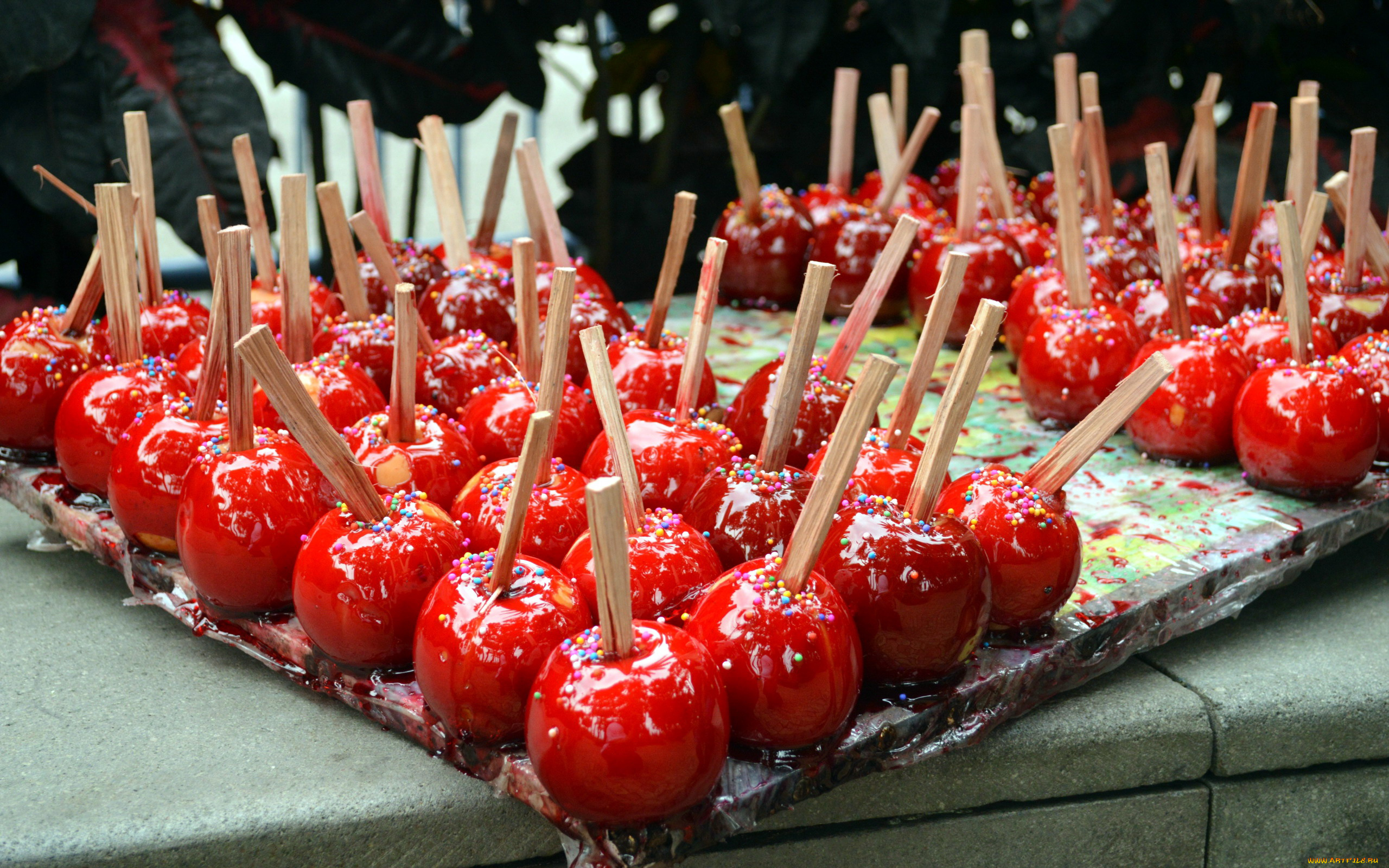 еда, Яблоки, лакомство, яблоки, глазированные, десерт