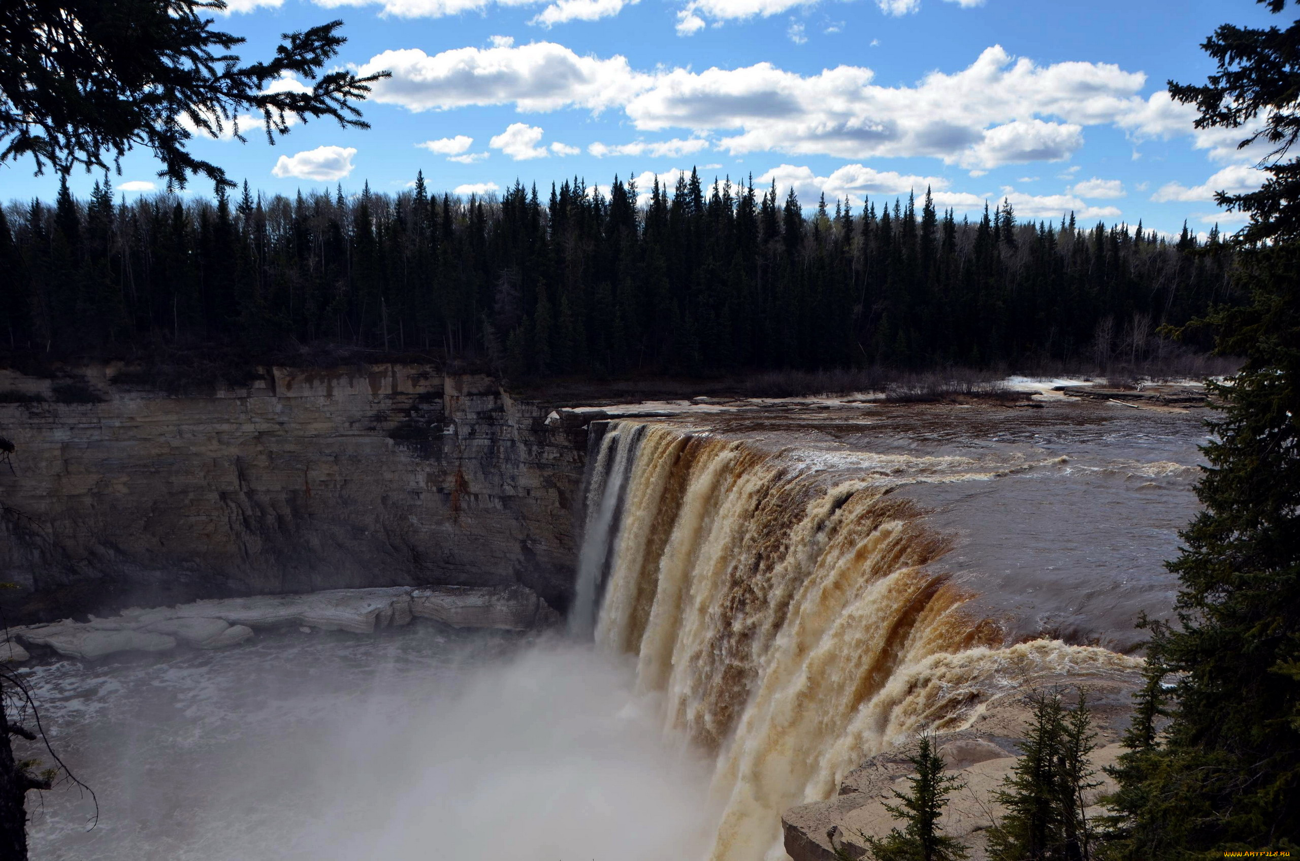 природа, водопады, поток