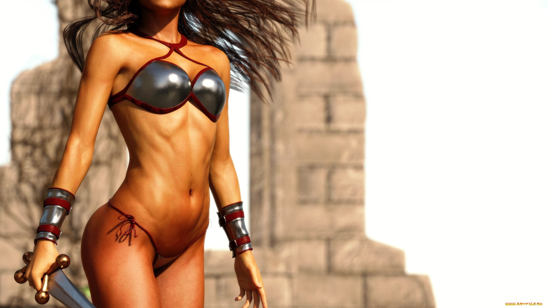 3д, графика, амазонки, , amazon, взгляд, фон, девушка