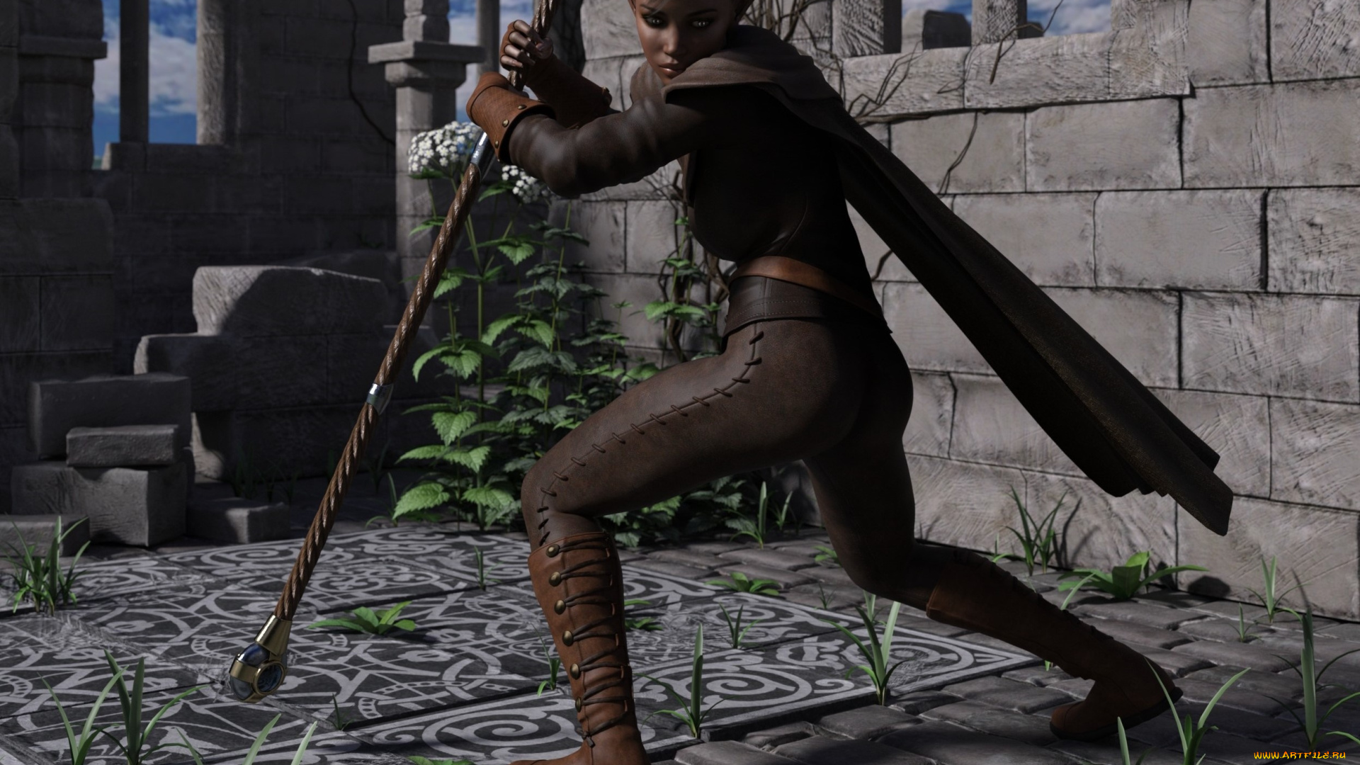 3д, графика, эльфы, , elves, фон, взгляд, эльфийка