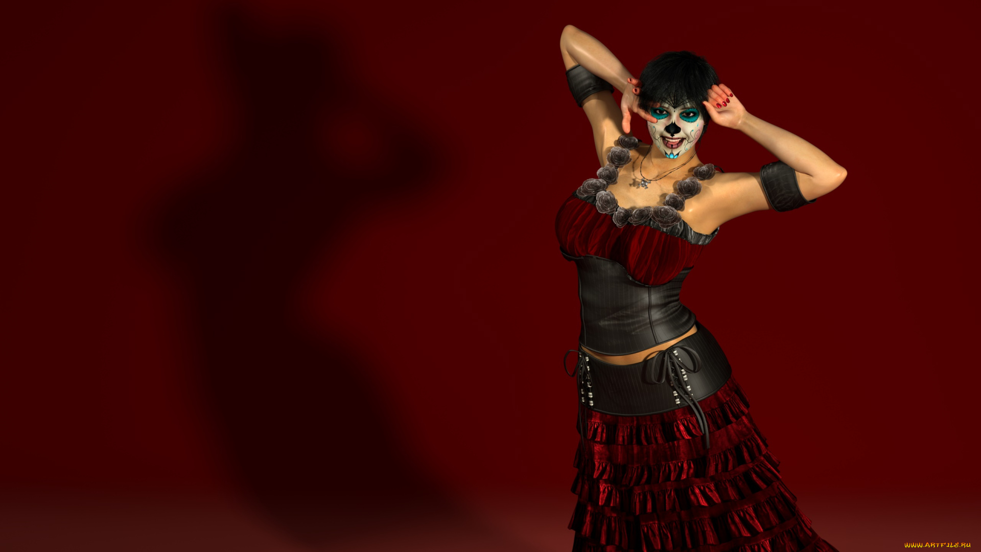 3д, графика, фантазия, , fantasy, девушка, взгляд, фон