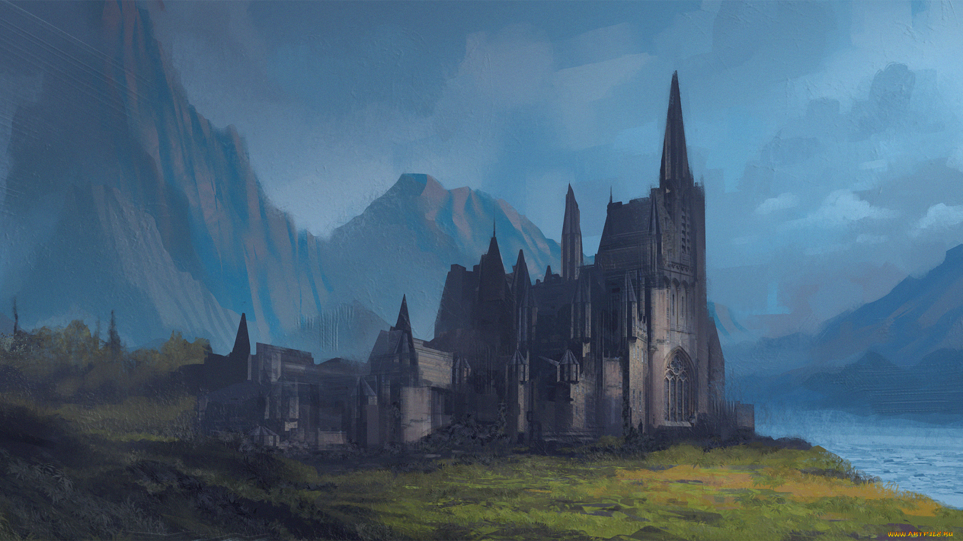 фэнтези, замки, иной, замок, средневековье, мир