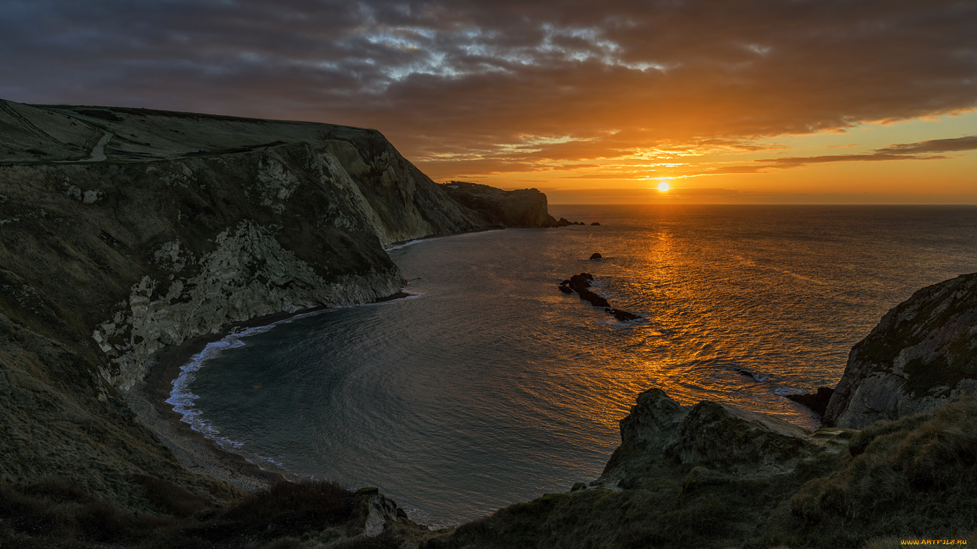 природа, побережье, простор