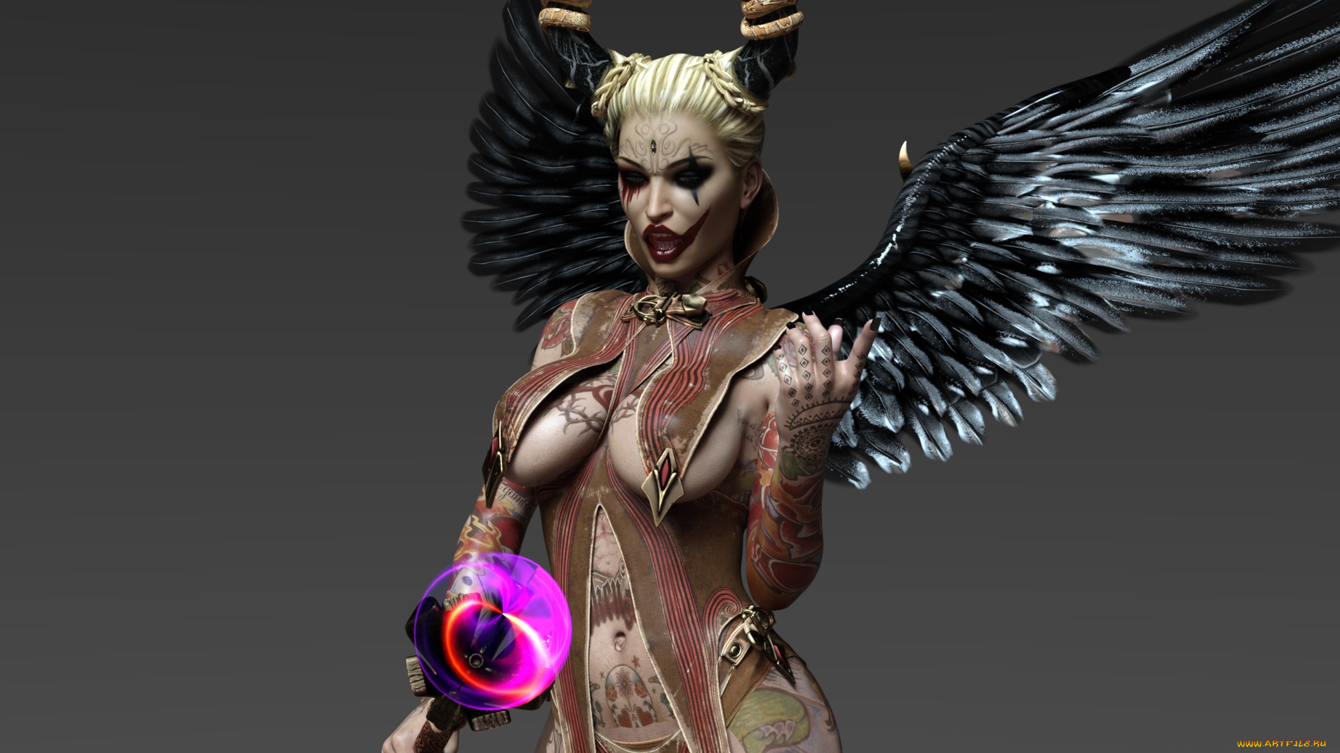 3д, графика, существа, , creatures, фон, взгляд, девушка