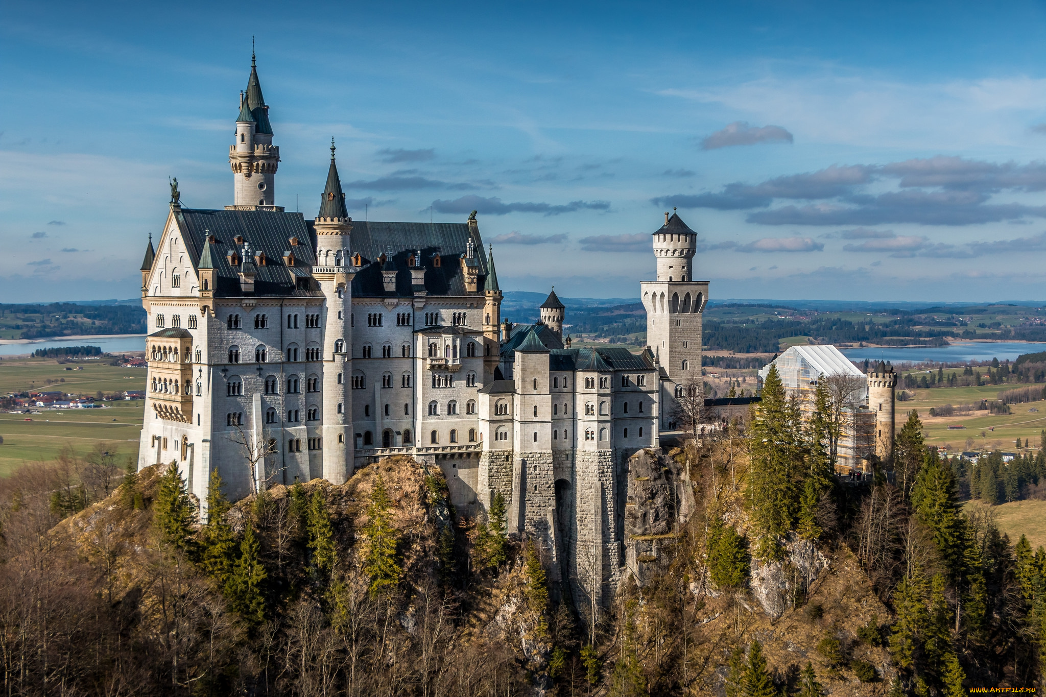 bavaria, , germany, города, замок, нойшванштайн, , германия, простор