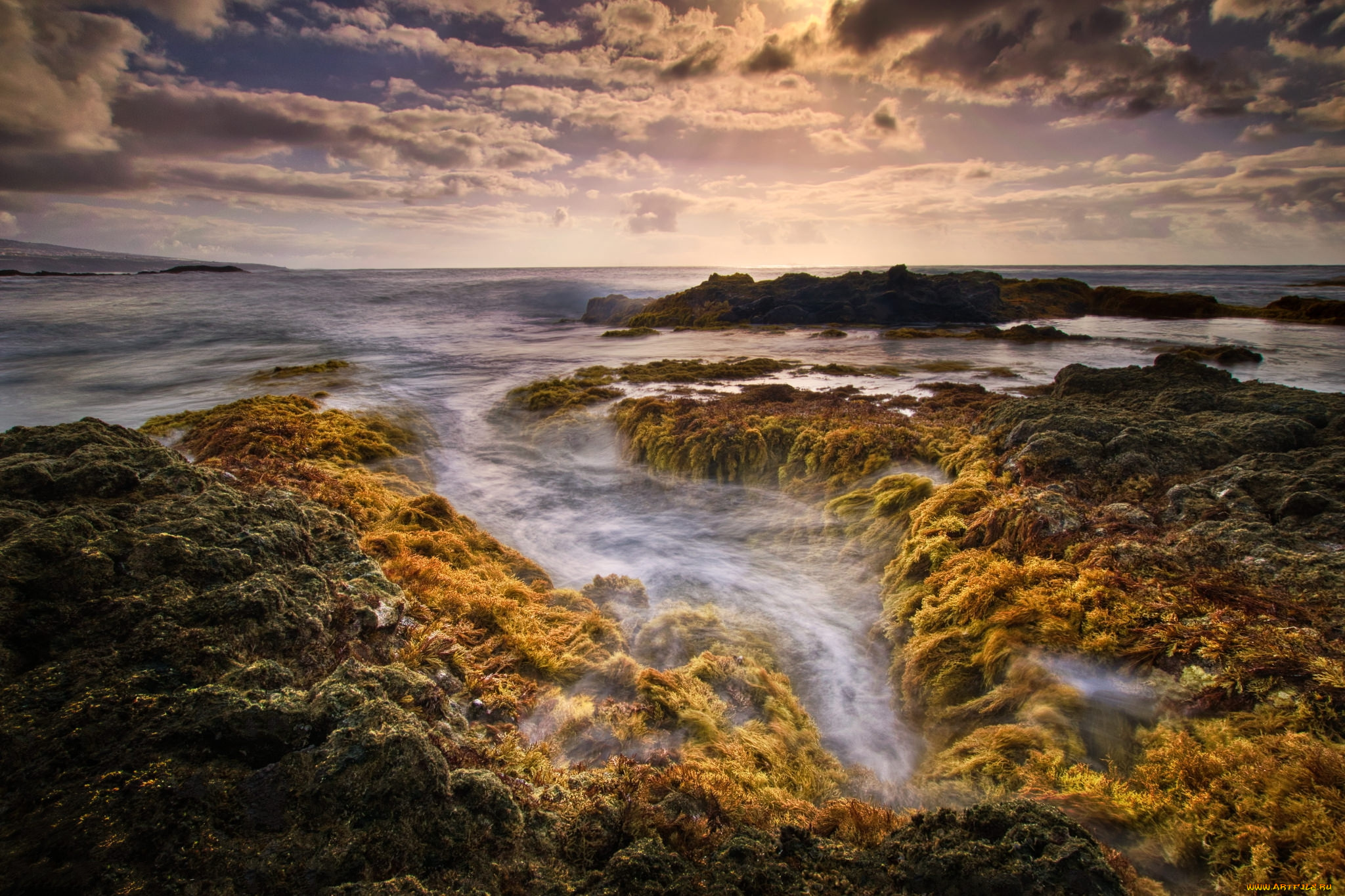 природа, побережье, простор