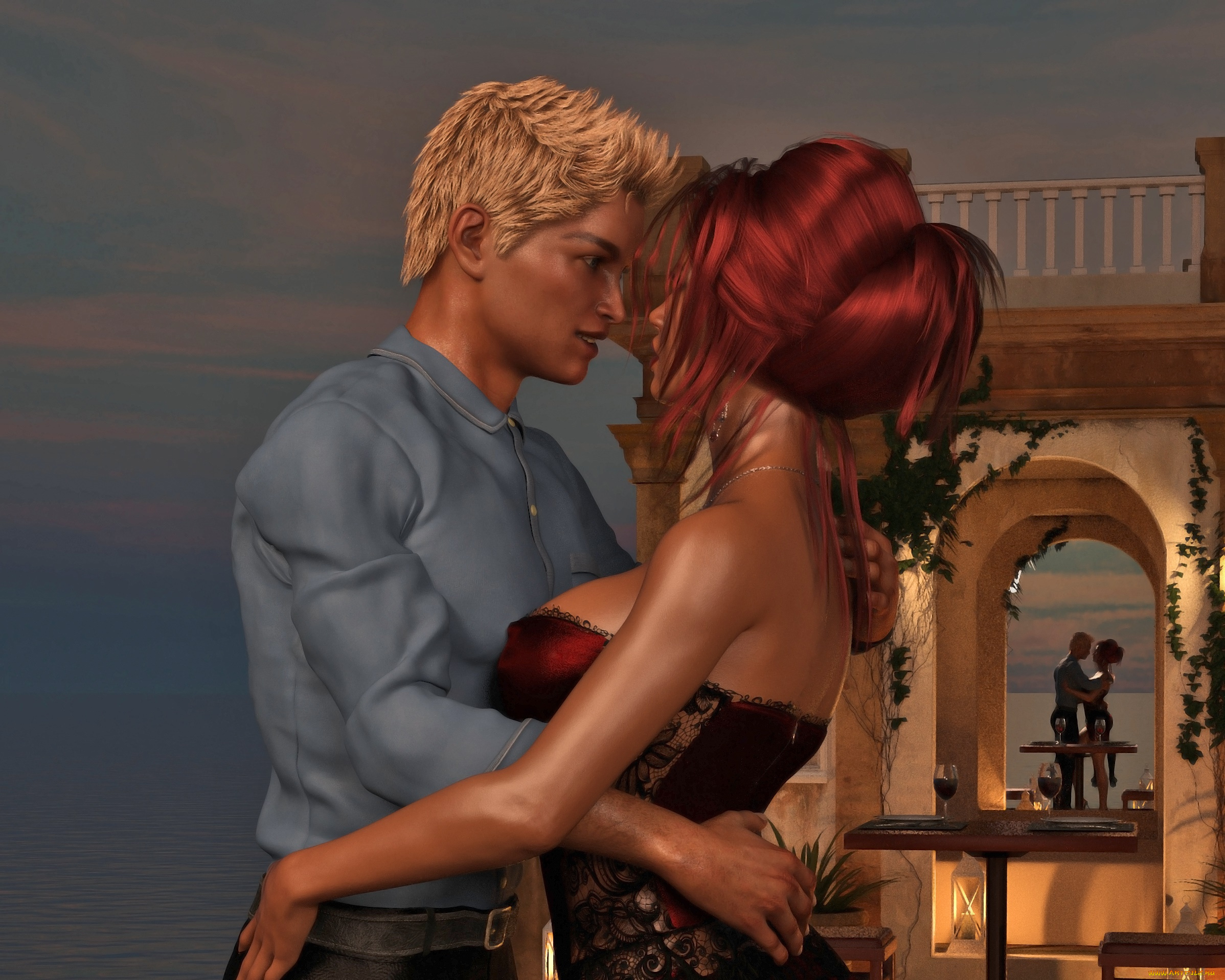 3д, графика, романтика, , romantics, девушка, взгляд, фон