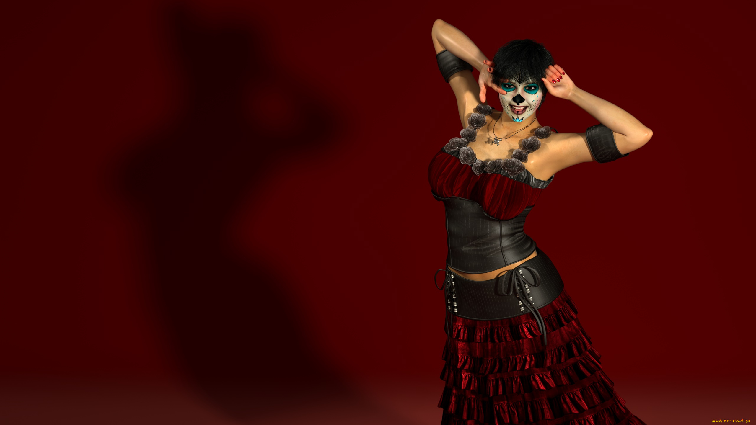 3д, графика, фантазия, , fantasy, девушка, взгляд, фон