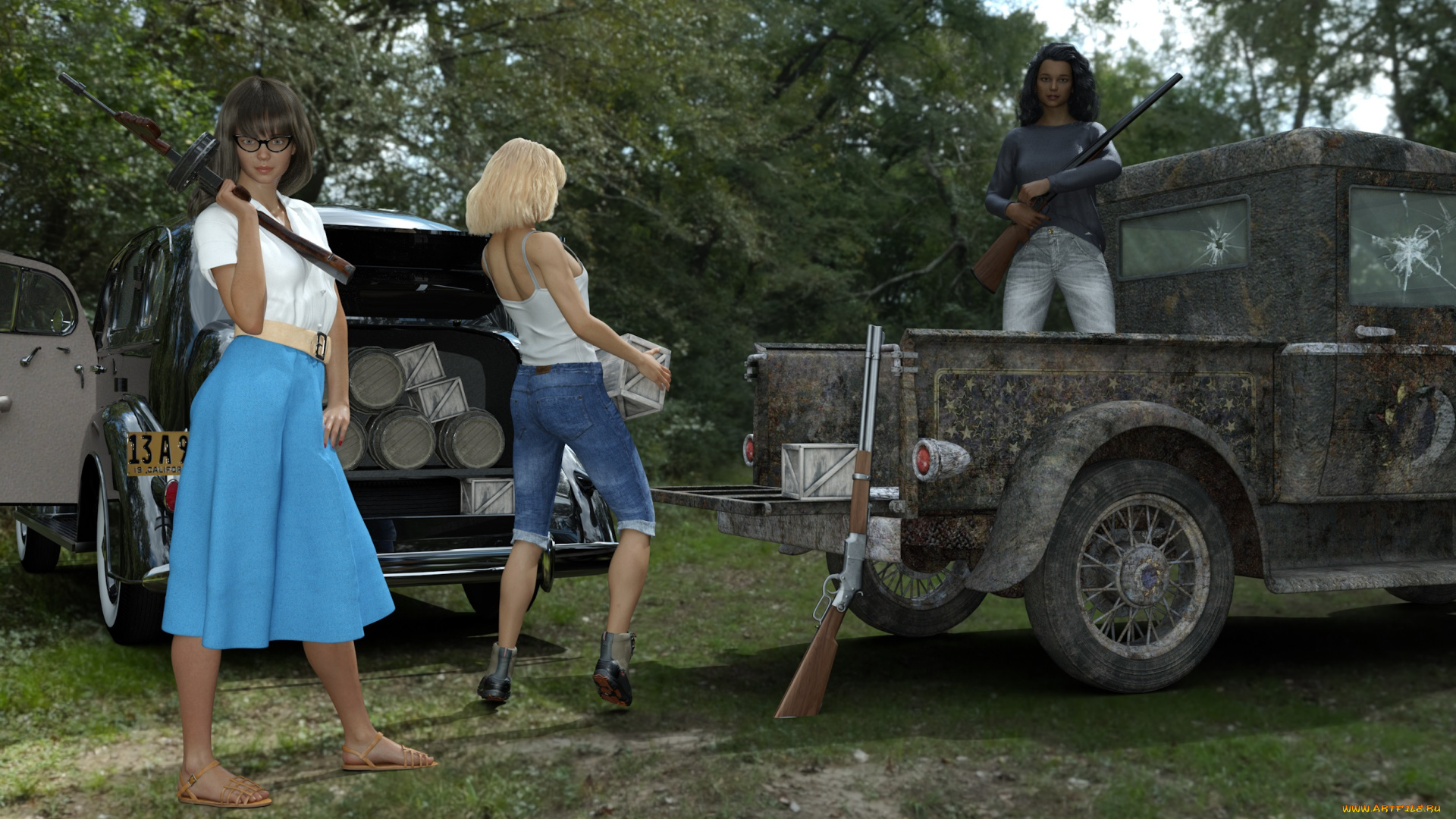 3д, графика, фантазия, , fantasy, фон, взгляд, девушки