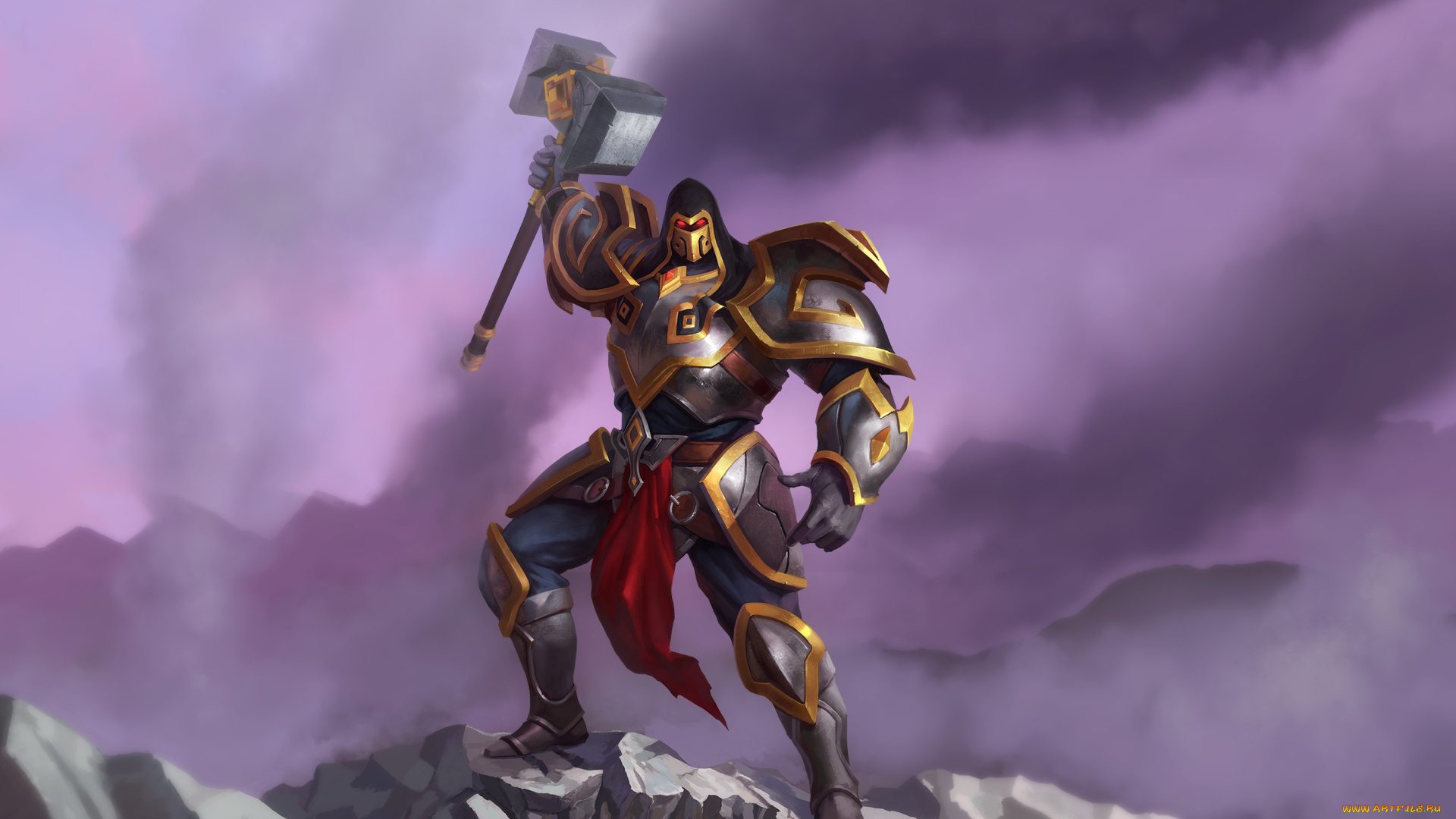 видео, игры, juggernaut, wars, молот, латы, фон, мужчина