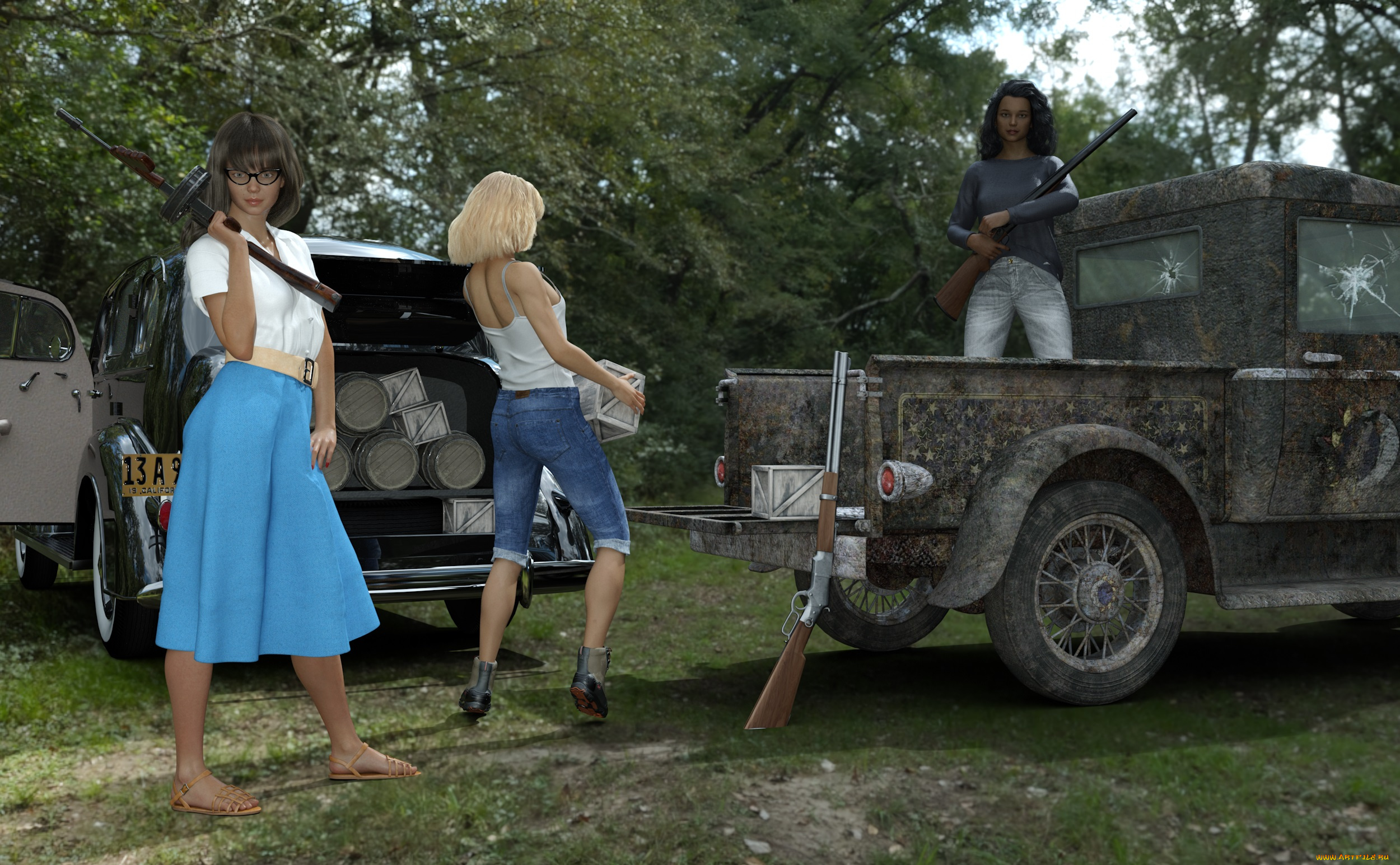 3д, графика, фантазия, , fantasy, фон, взгляд, девушки