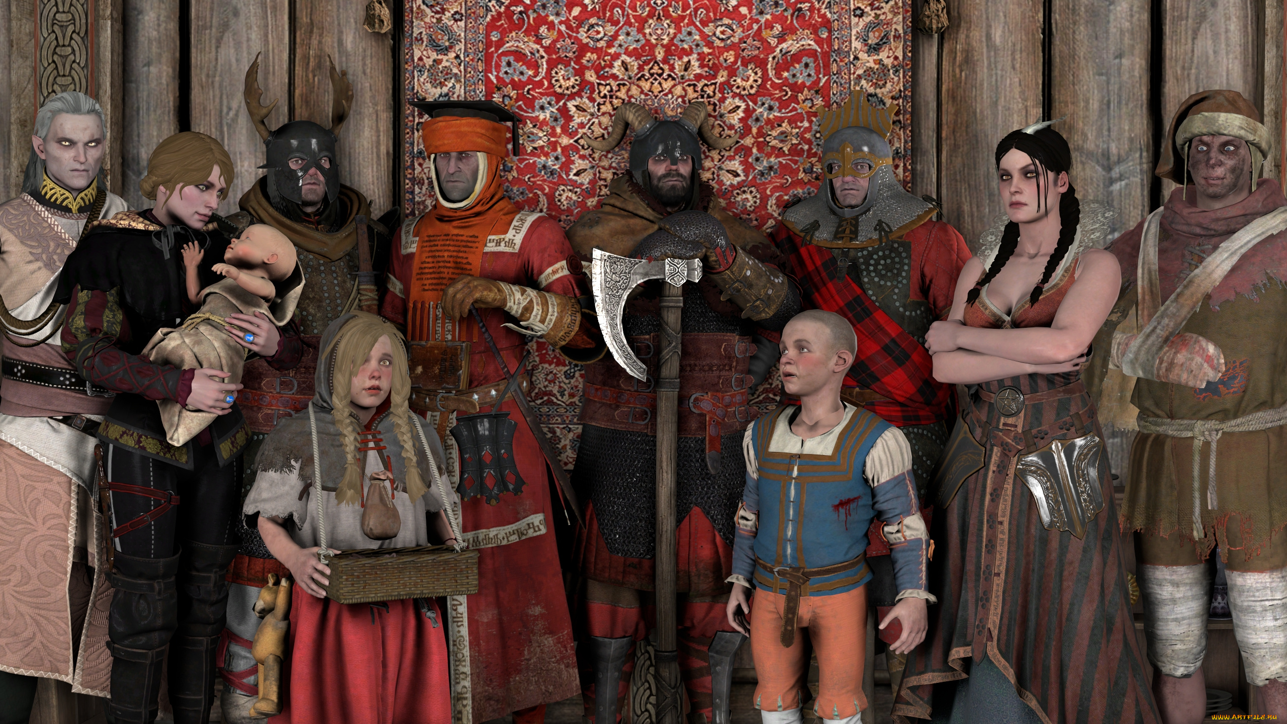 3д, графика, фантазия, , fantasy, девушки, взгляд, фон