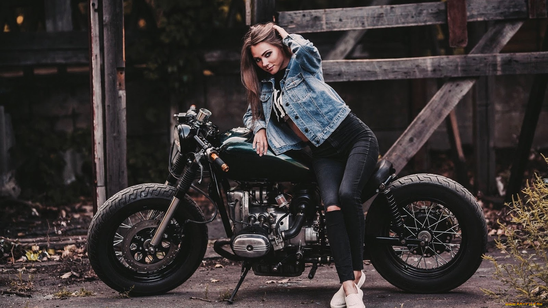 урал, мотоциклы, мото, с, девушкой, мотоцикл, боббер, девушка, модель