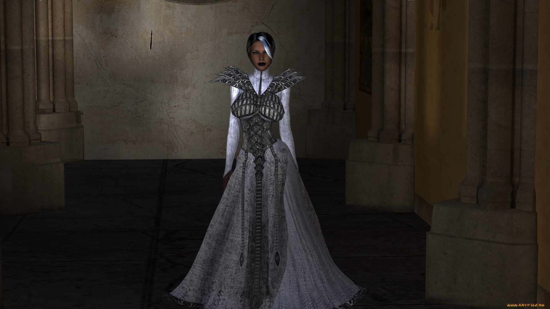 3д, графика, люди, , people, девушка, фон, взгляд, платье