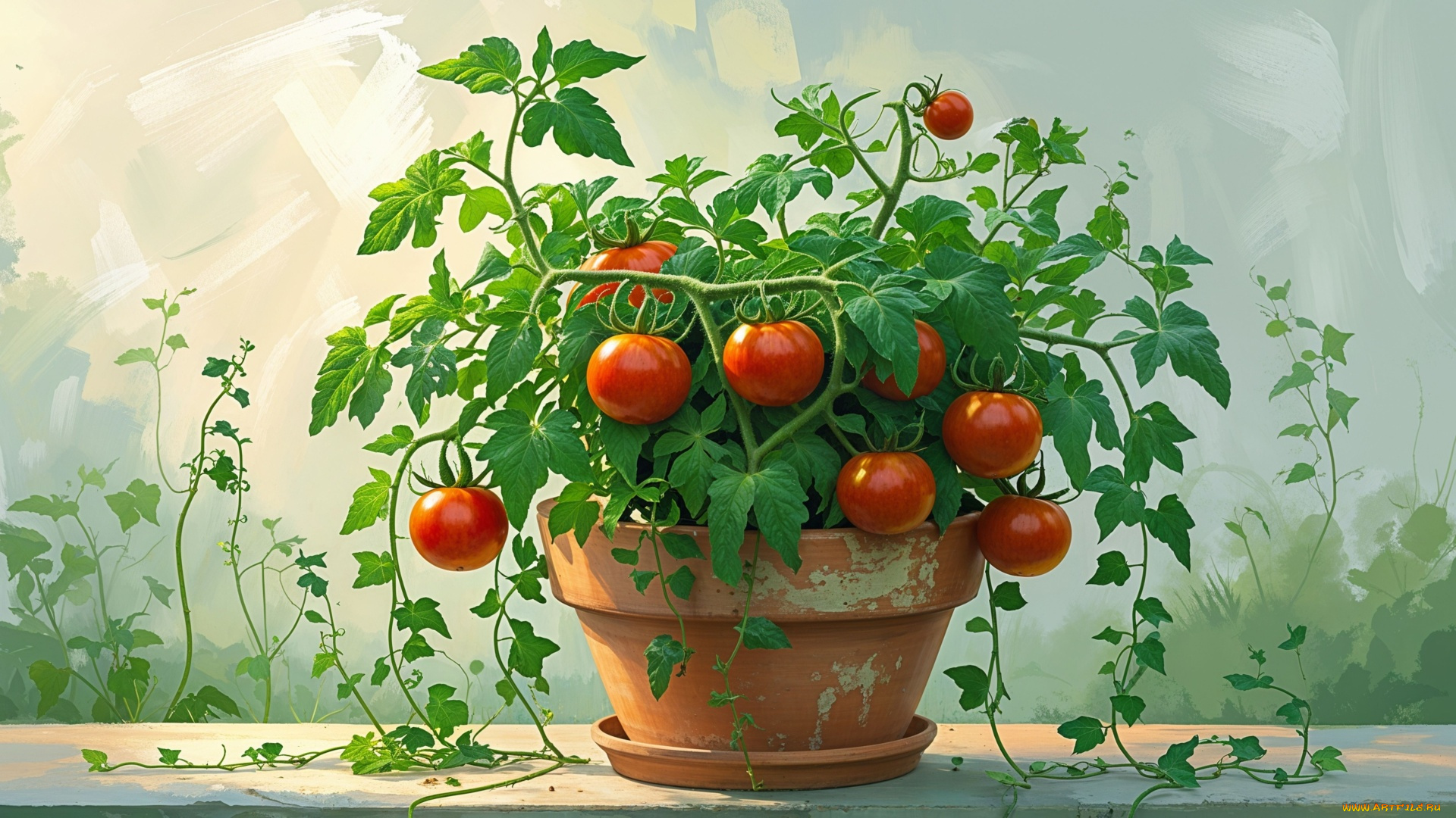 3д, графика, природа, , nature, помидоры