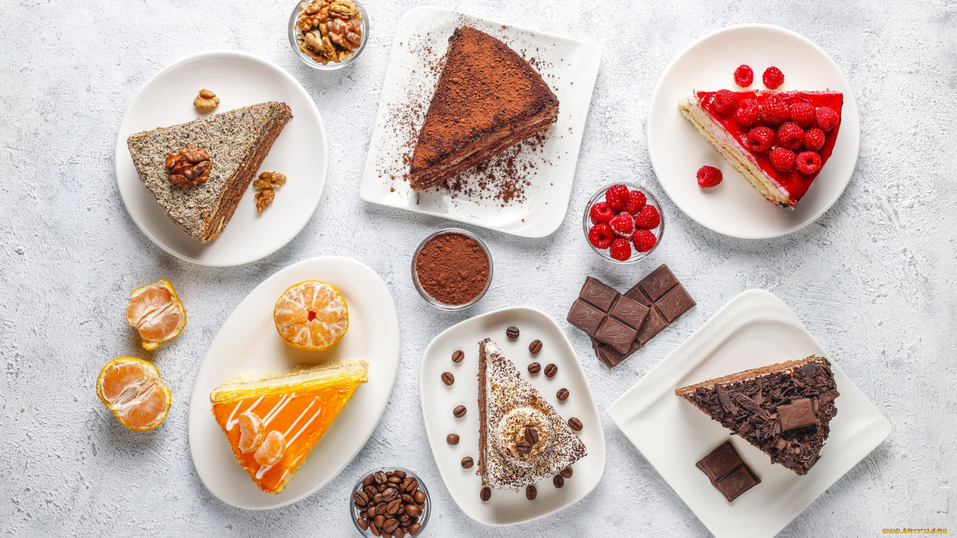 еда, пирожные, , кексы, , печенье, шоколад, орехи, апельсин, малина, ассорти