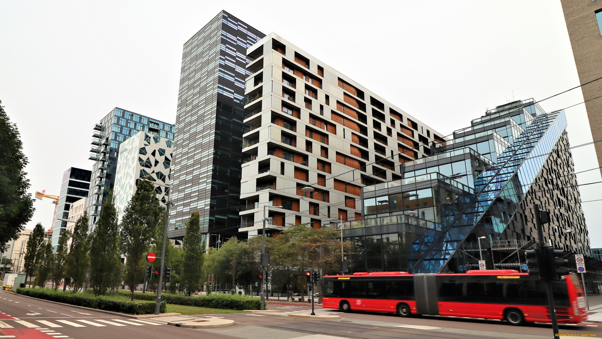 города, осло, , норвегия, улица, здания