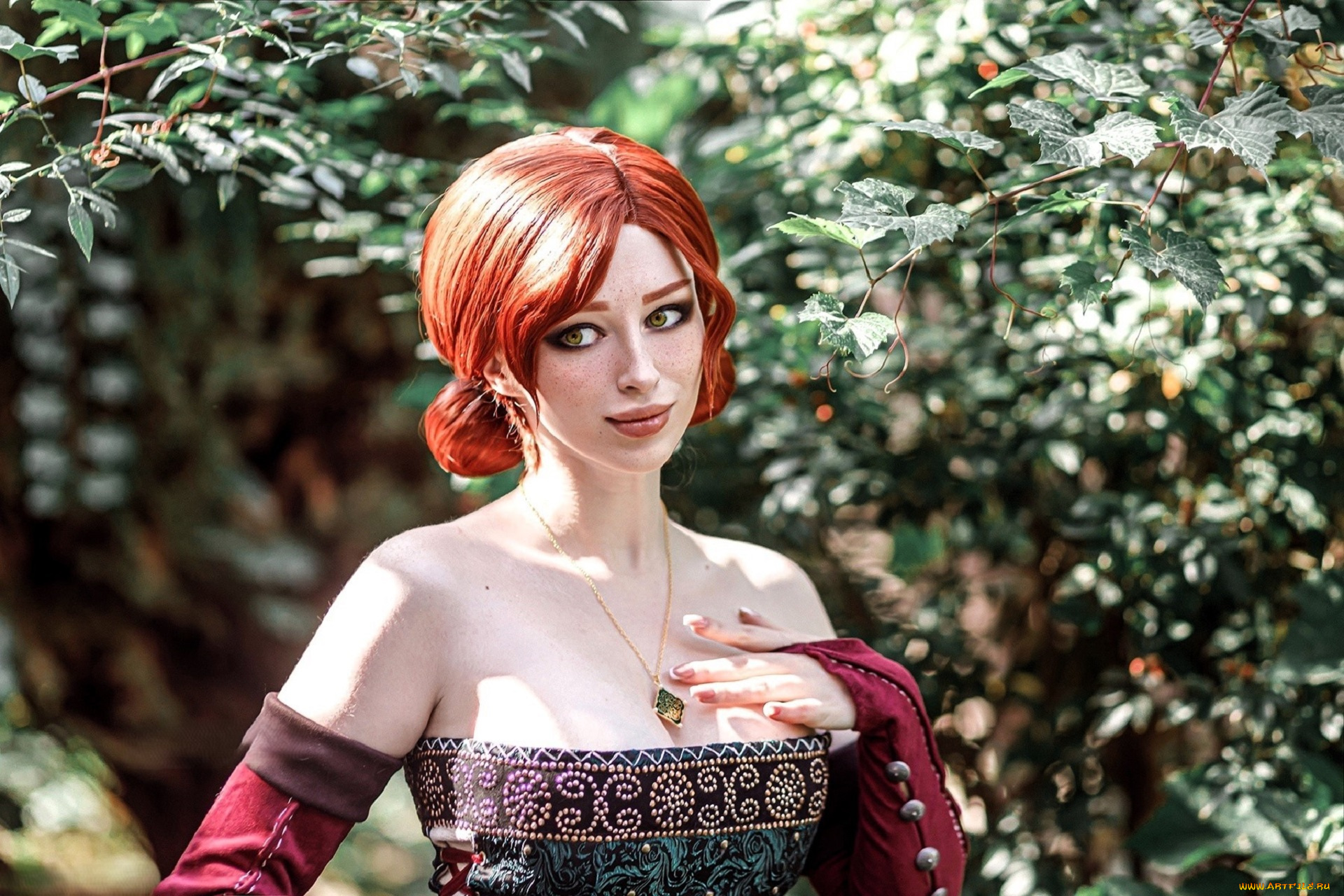 девушки, мария, давыдова, , lady, melamory, образ, косплей, наряд, платье, деревья
