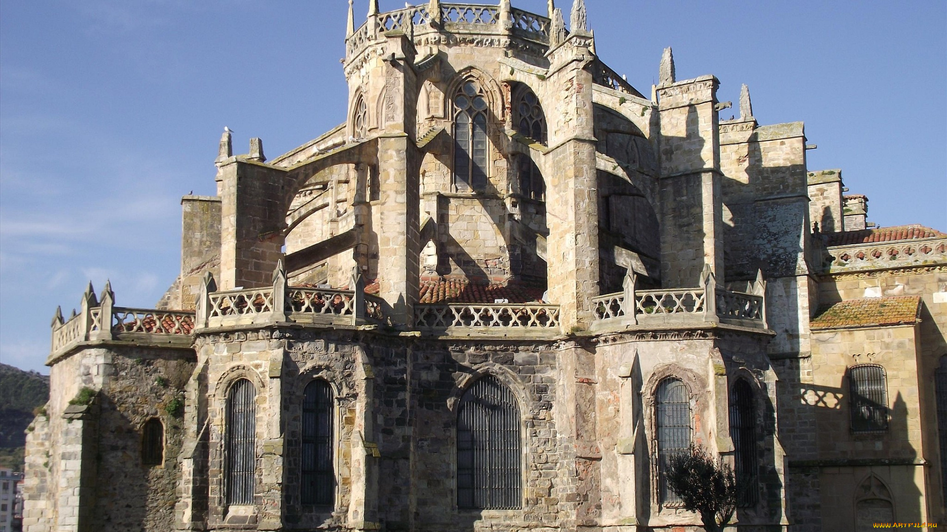 церковь, кастро, урдиалес, xii, век, испания, города, католические, соборы, костелы, аббатства, древний, каменный