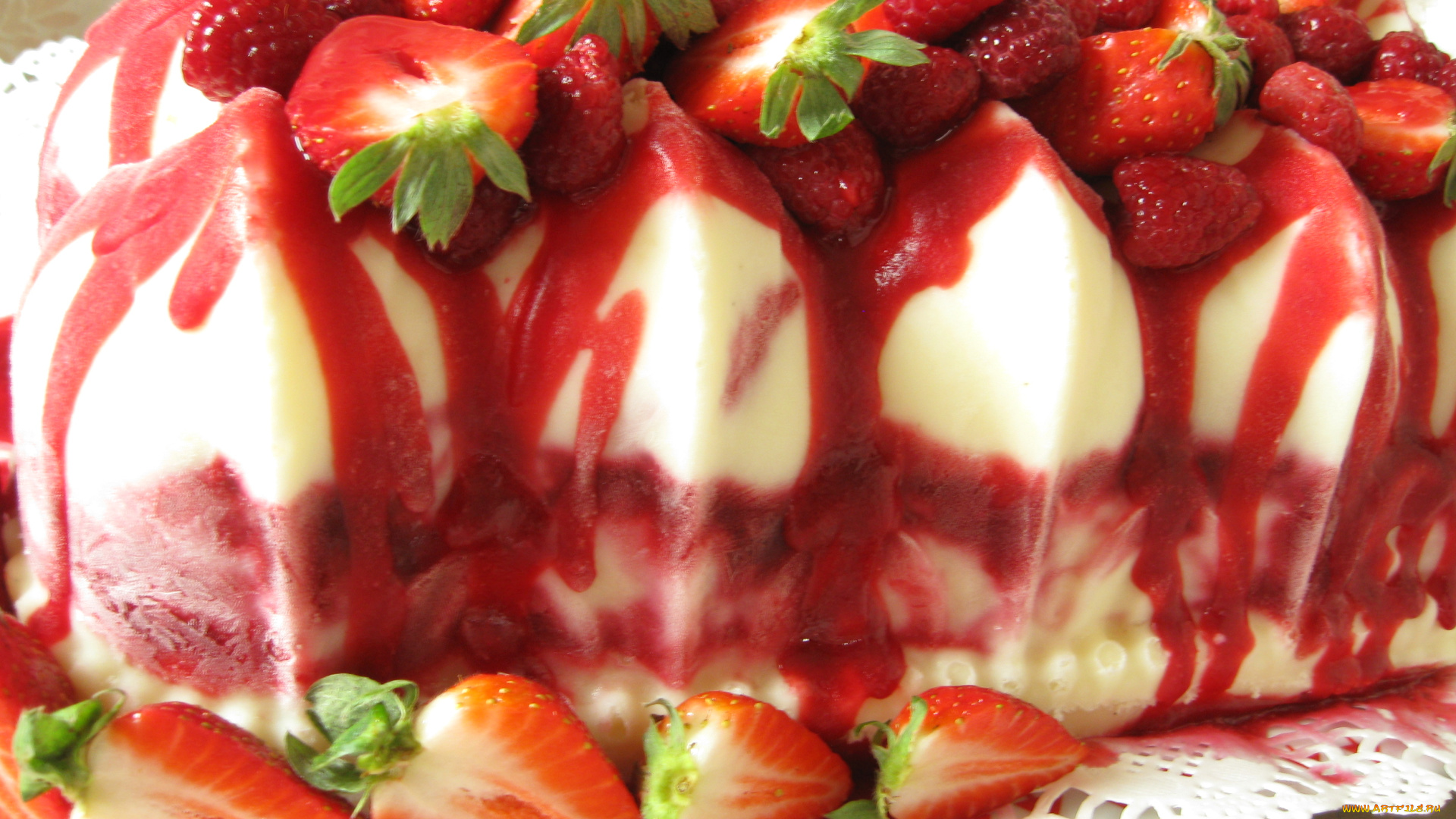 еда, мороженое, десерты, малина