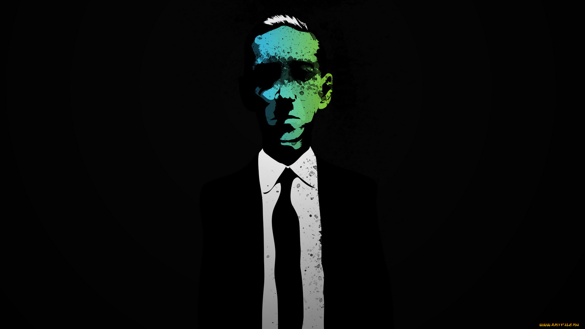 векторная, графика, человек, галстук