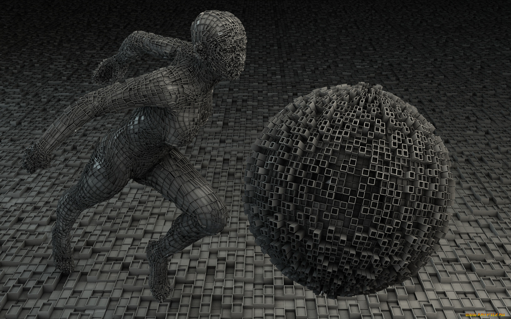 3д, графика, другое, шар, человек