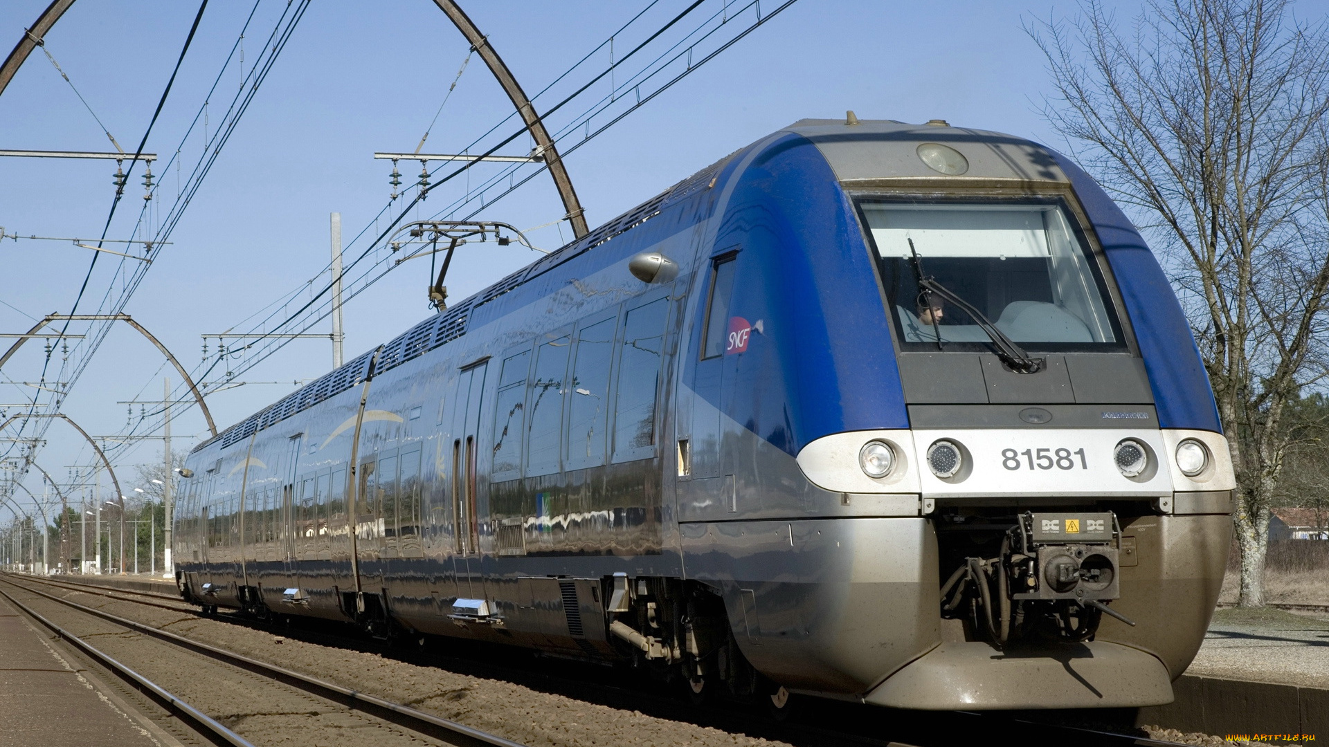 техника, электрички, пути, провода, поезд