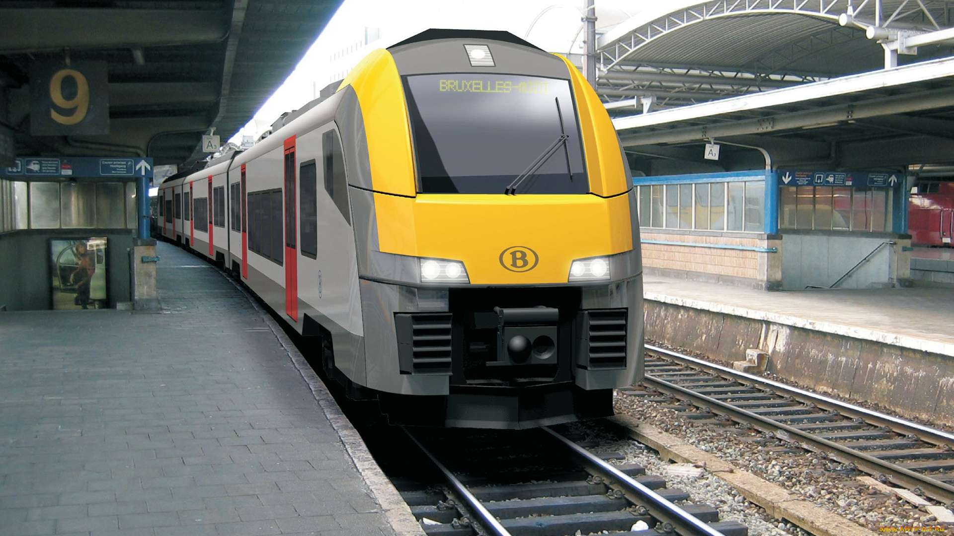 техника, поезда, поезд, рельсы, перрон