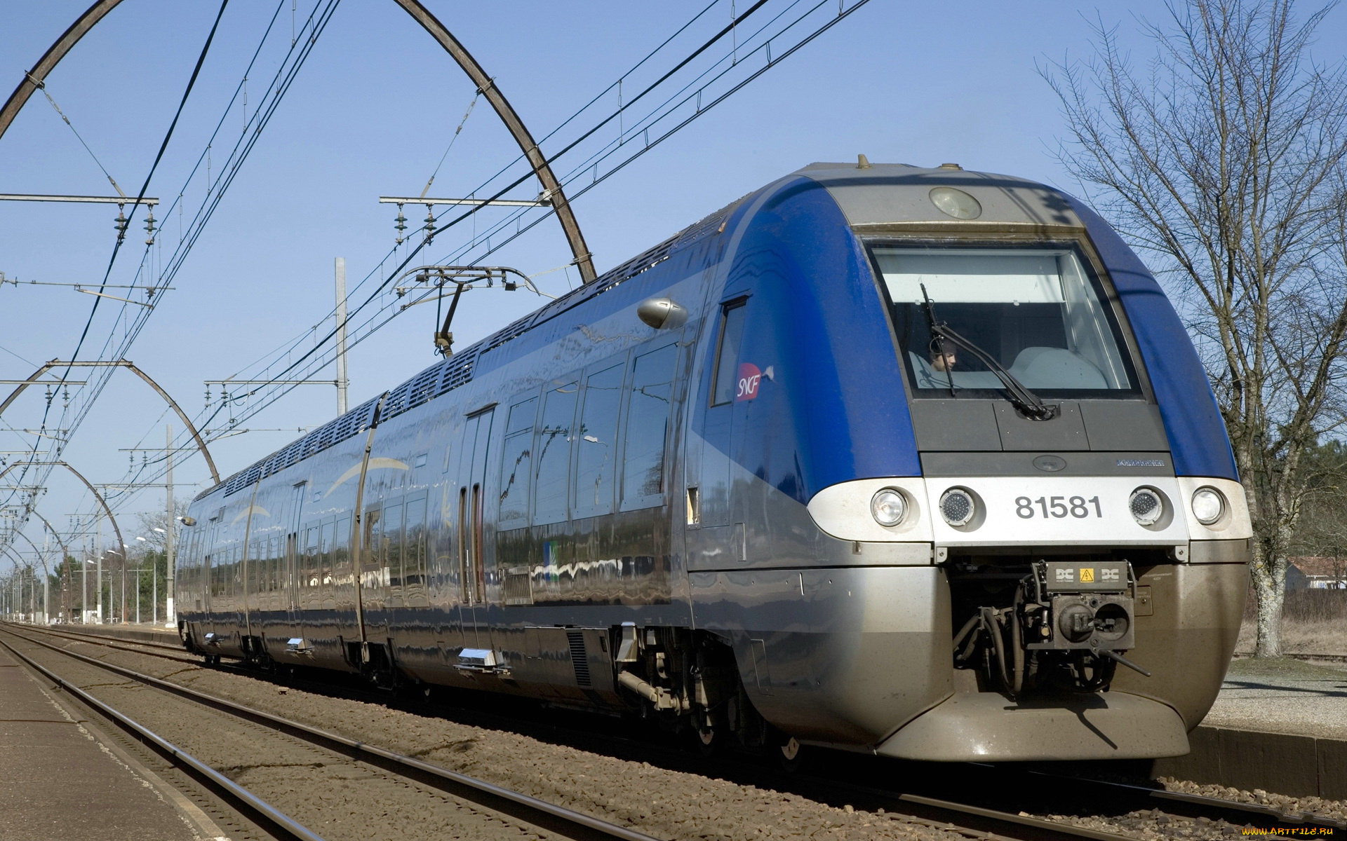 техника, электрички, пути, провода, поезд