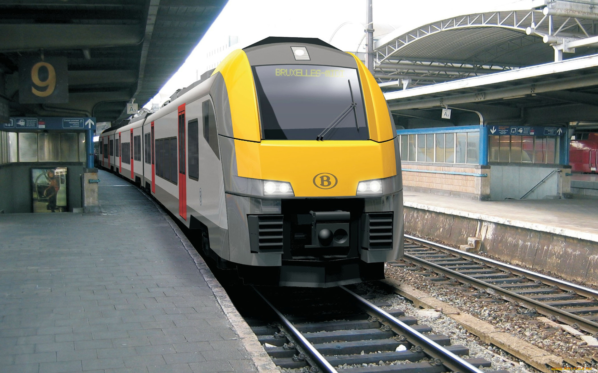 техника, поезда, поезд, рельсы, перрон