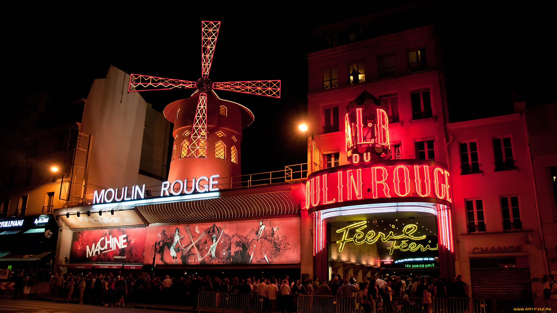 города, париж, франция, мулен, руж