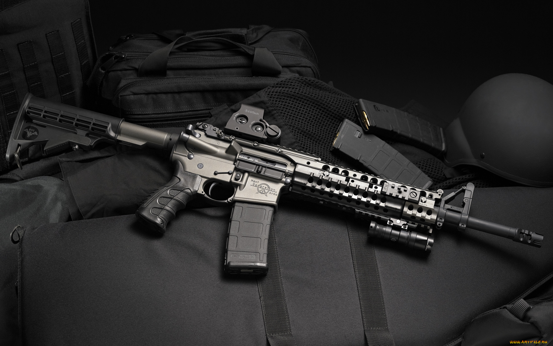 оружие, автоматы, автомат, штурмовая, винтовка, assault, rifle, бронежилет, каска, обоймы, сумка