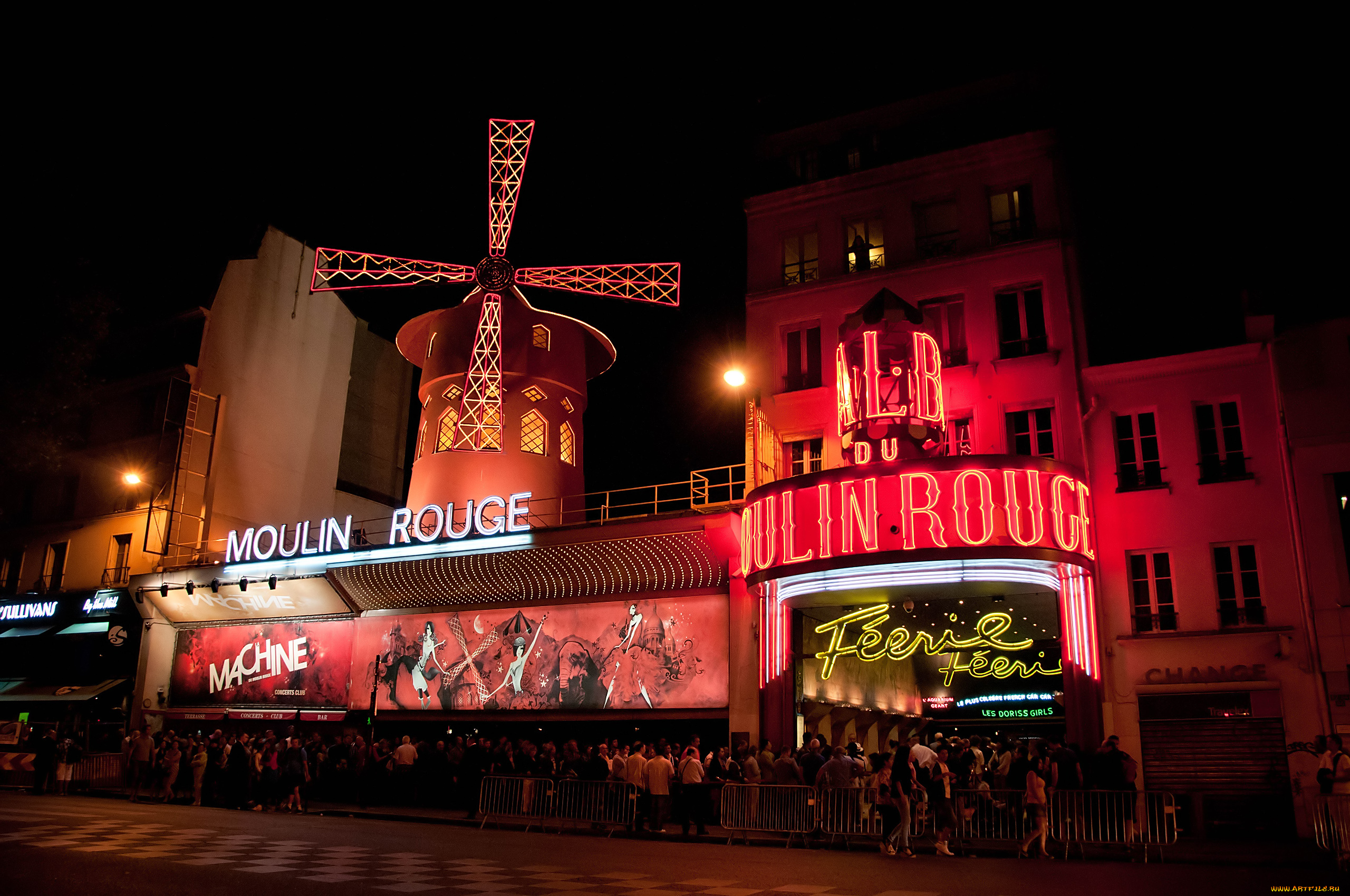 города, париж, франция, мулен, руж