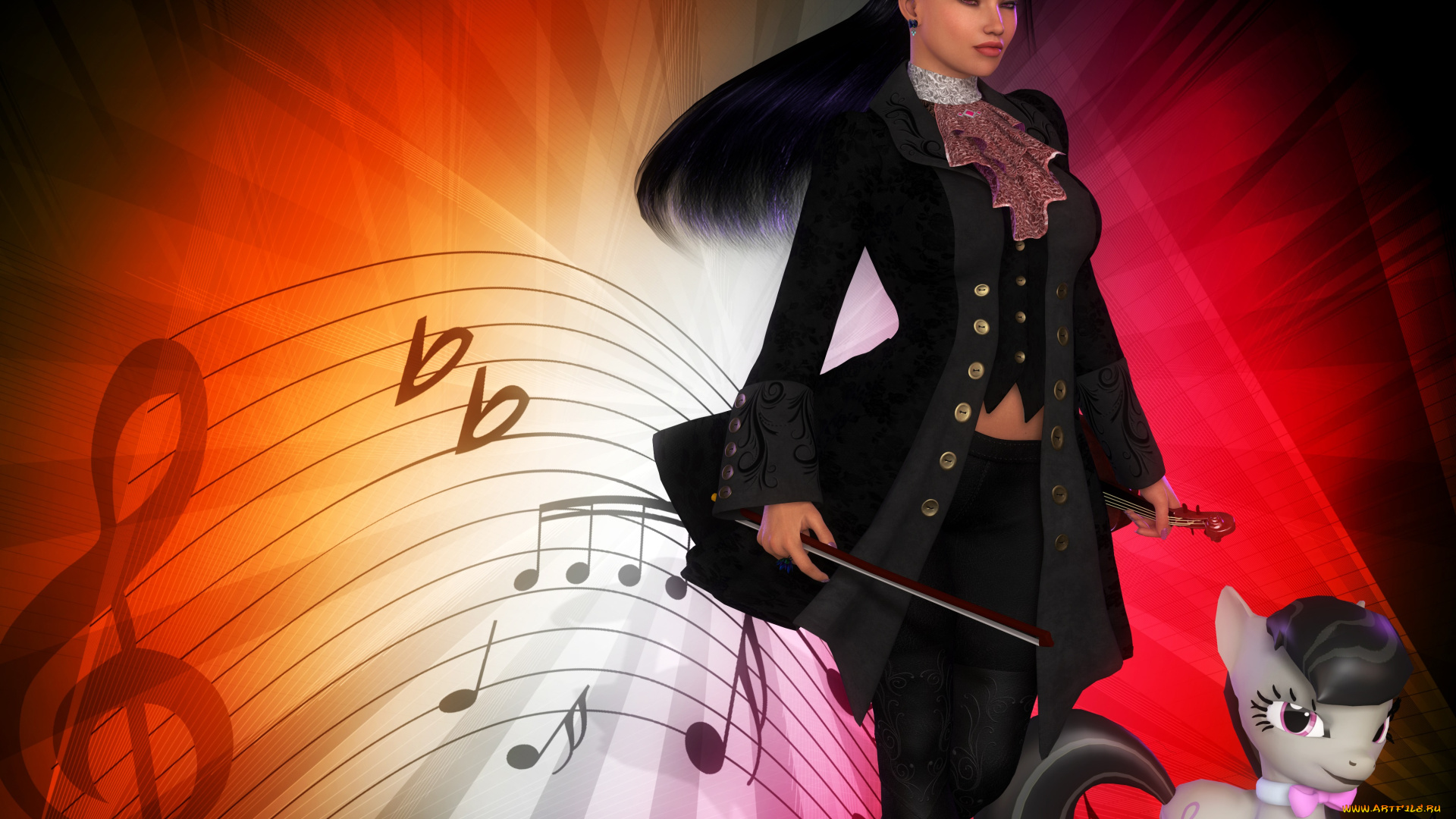 3д, графика, люди, , people, девушка, взгляд, пони