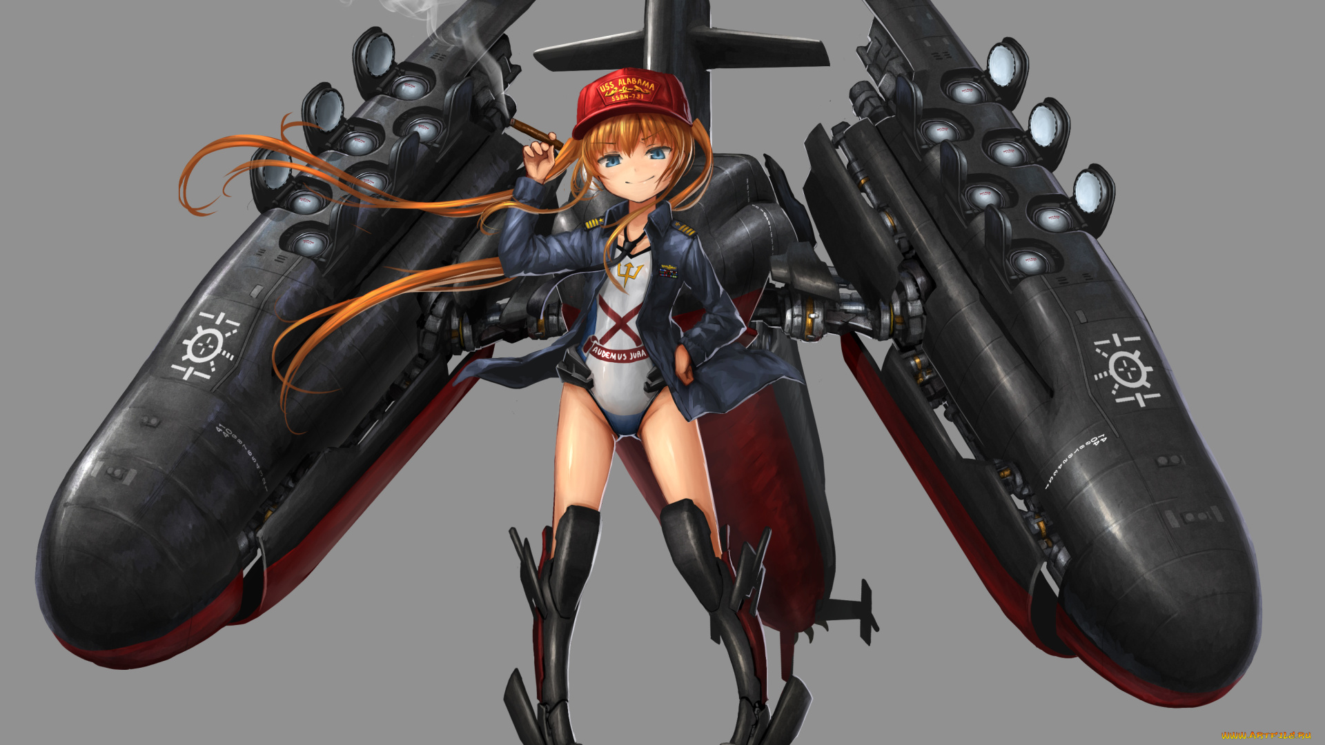 аниме, -weapon, , blood, &, technology, девушка, оружие, робот