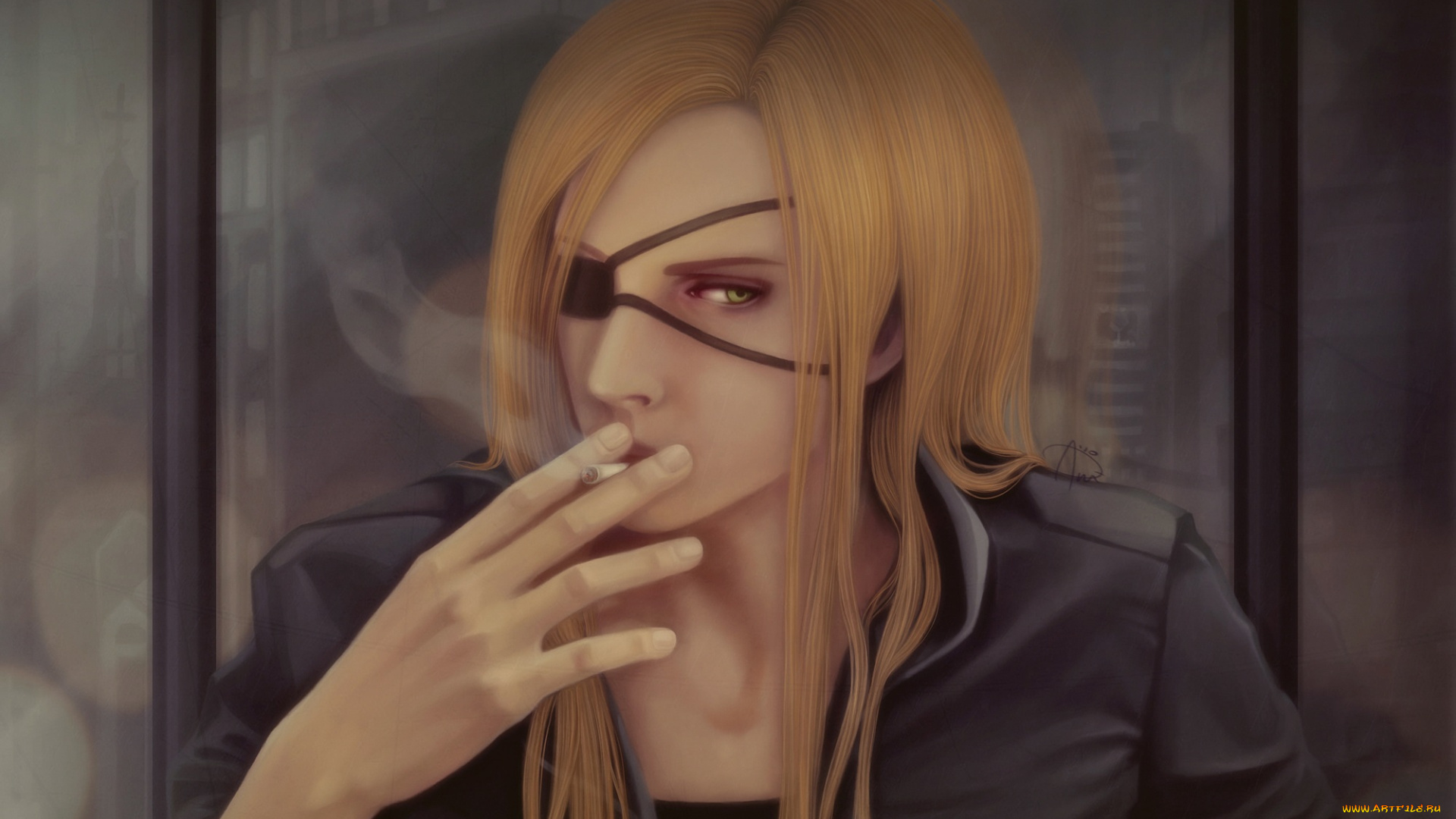 аниме, dogs, , bullets, &, carnage, парень, блондин, арт, сигарета, повязка, курит