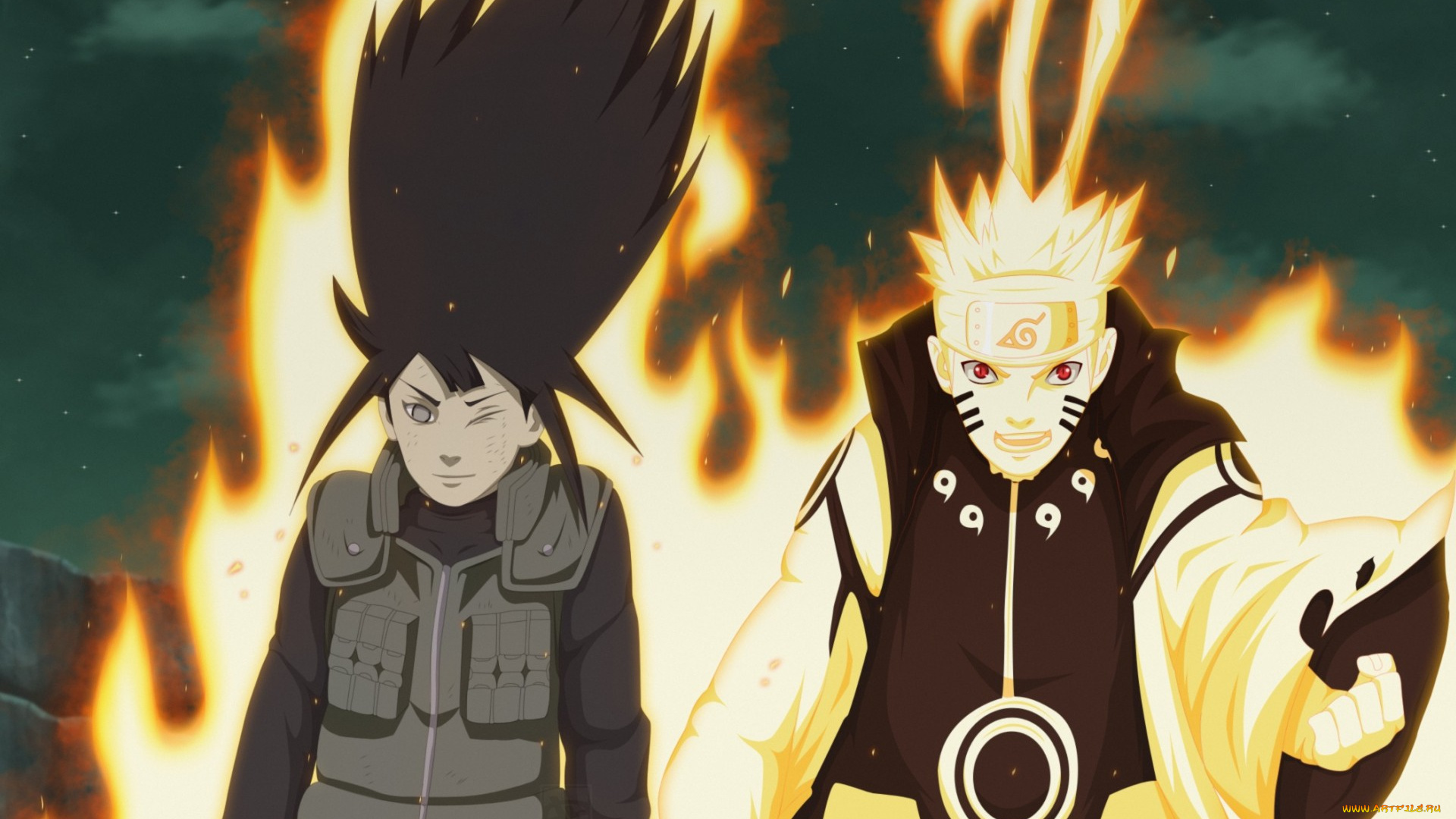 аниме, naruto, kyuubi, mode, uzumaki, hinata, hyugo