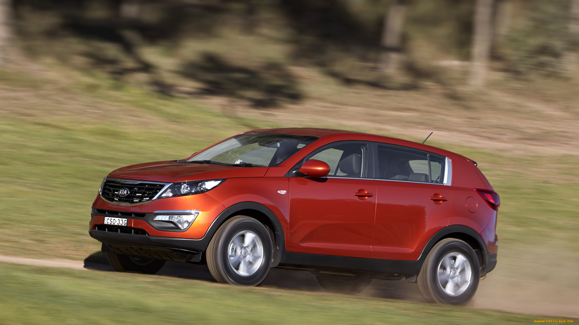 автомобили, kia, sportage, красный, 2014г, au-spec