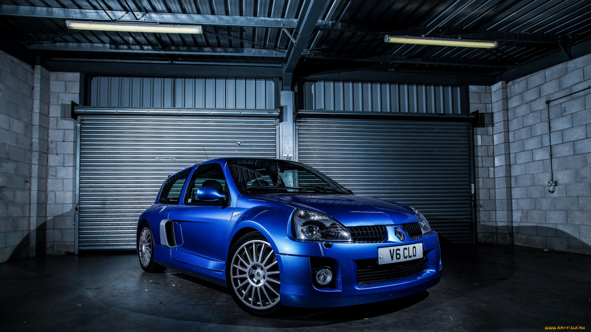 автомобили, renault, гараж, авто, синий