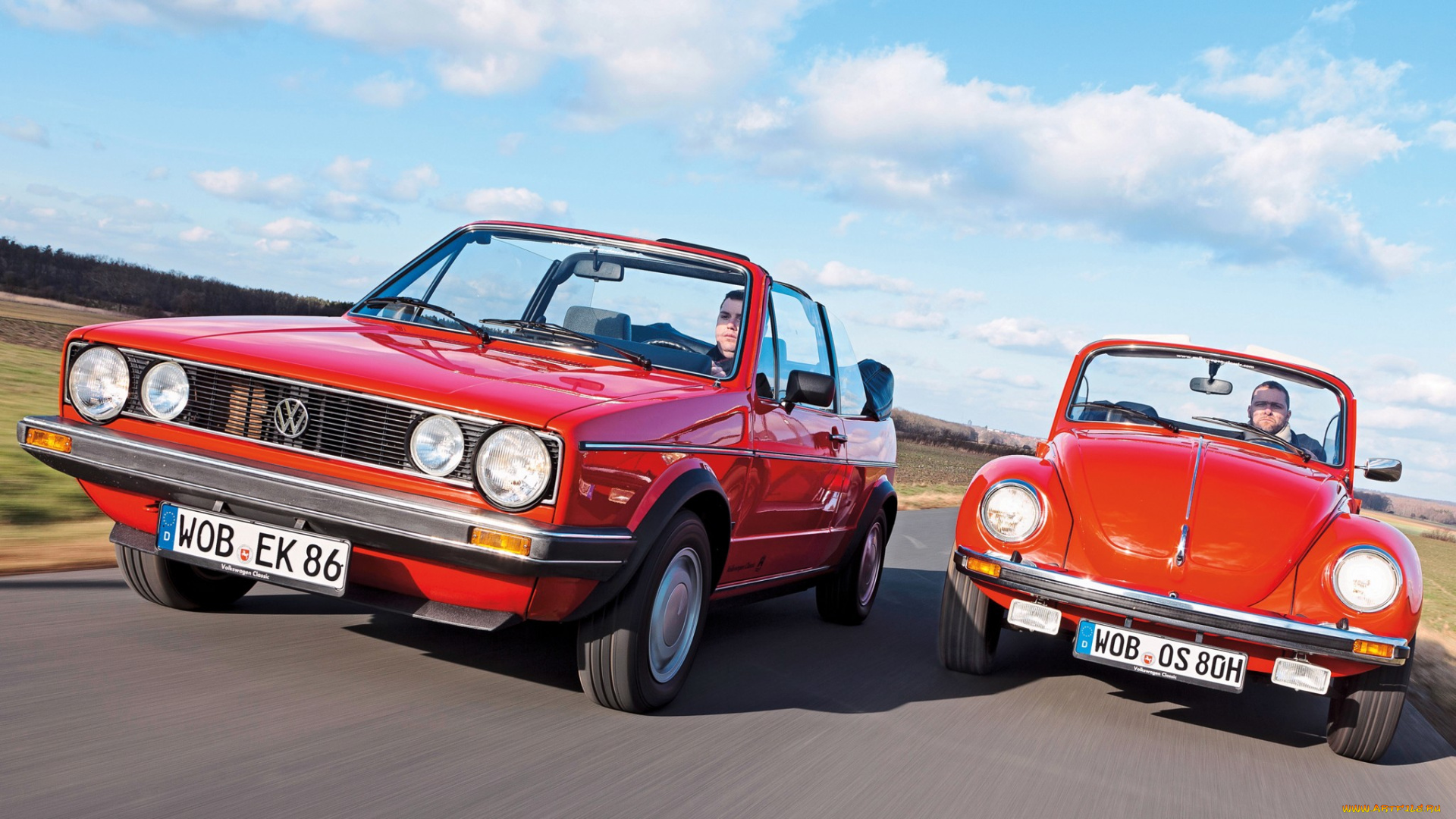 автомобили, volkswagen, красный