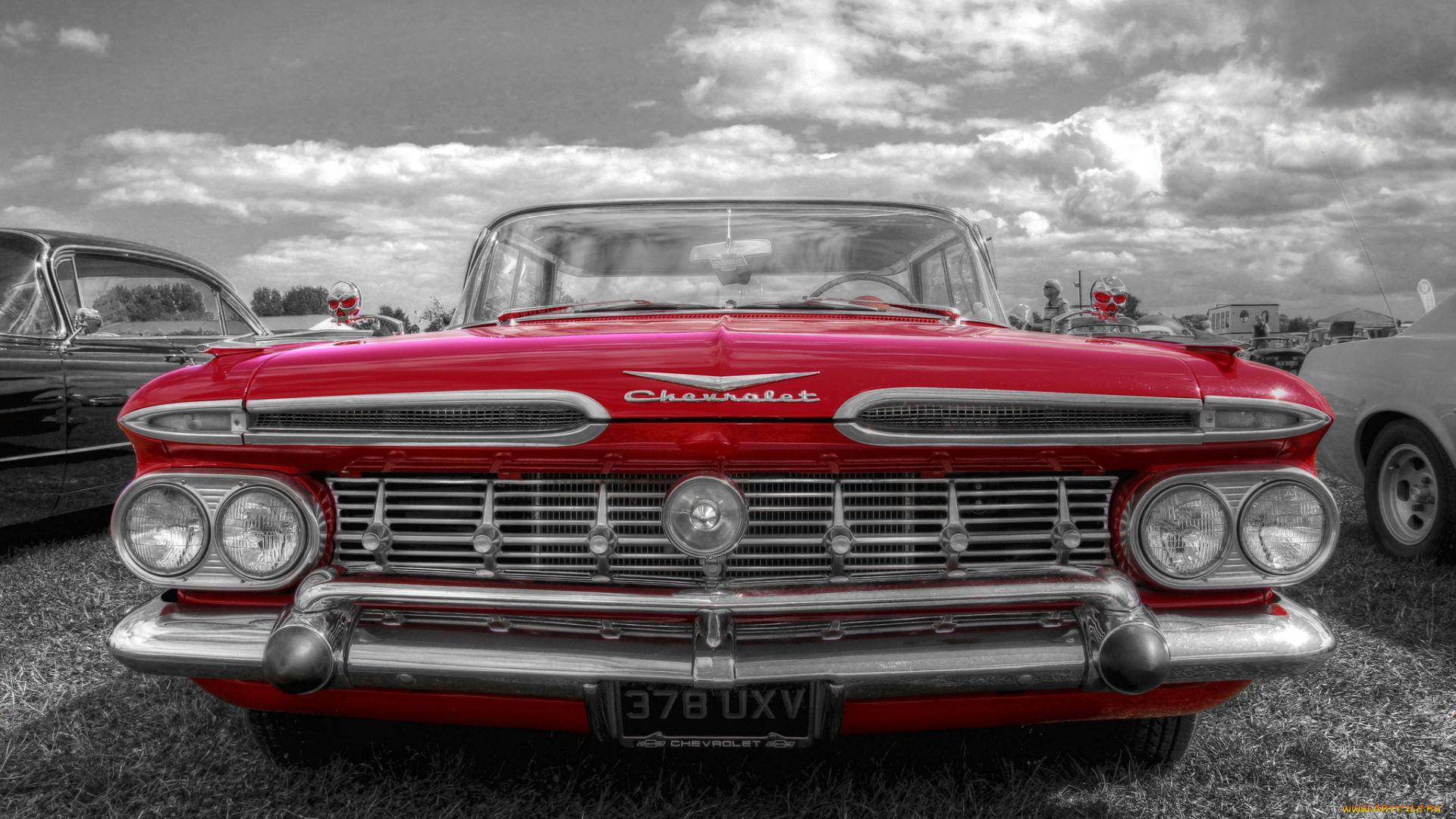 cherry, chevy, ii, автомобили, выставки, и, уличные, фото, авто, автошоу, лужайка