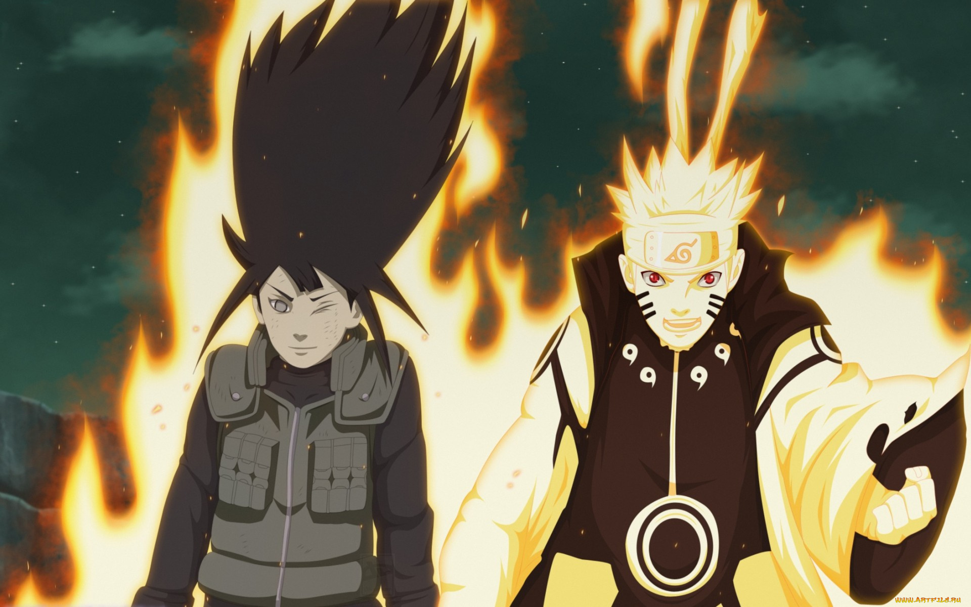 аниме, naruto, kyuubi, mode, uzumaki, hinata, hyugo